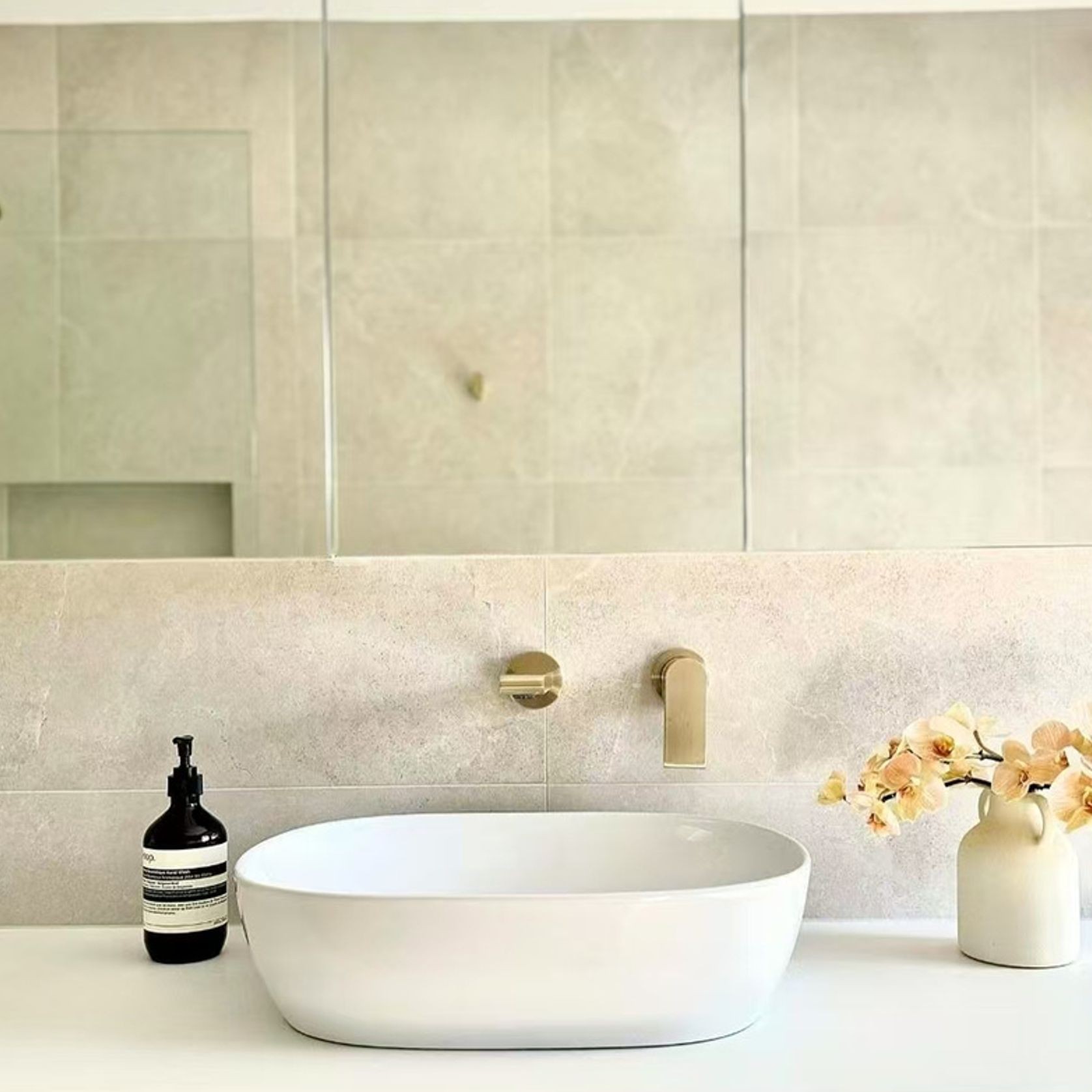 Bianca Basin/Bath Mixer Back Plate 230mm | Brushed Gold gallery detail image