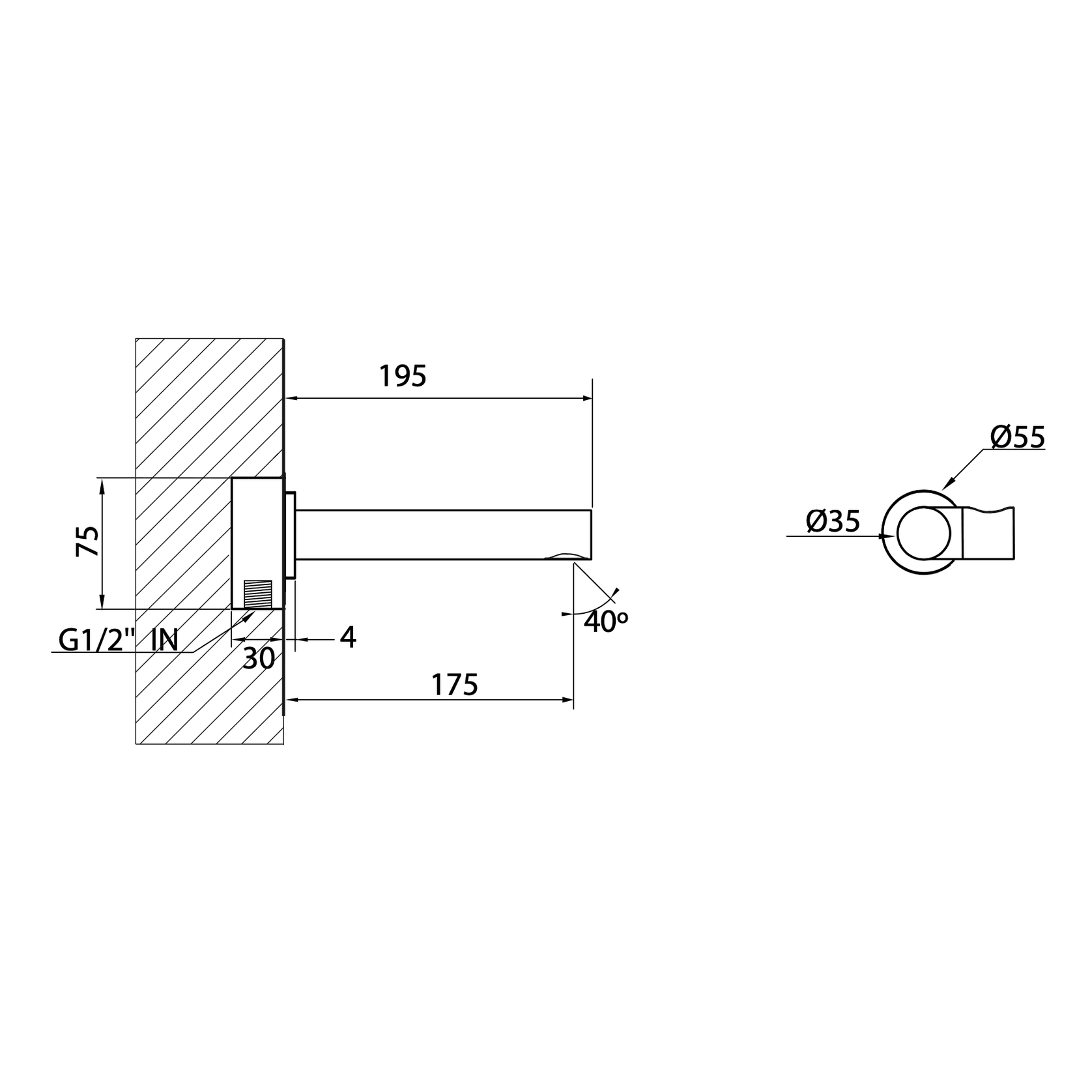 Antonio Frattini OT18 Wall Mounted Tap gallery detail image