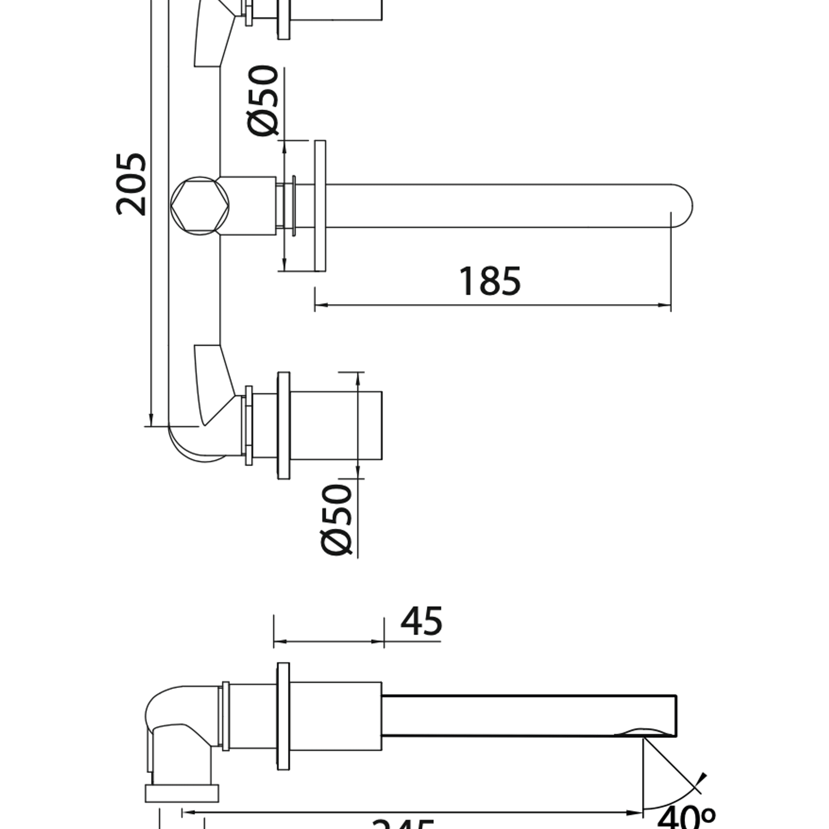 Antonio Frattini OT34 Wall Mounted Tap gallery detail image