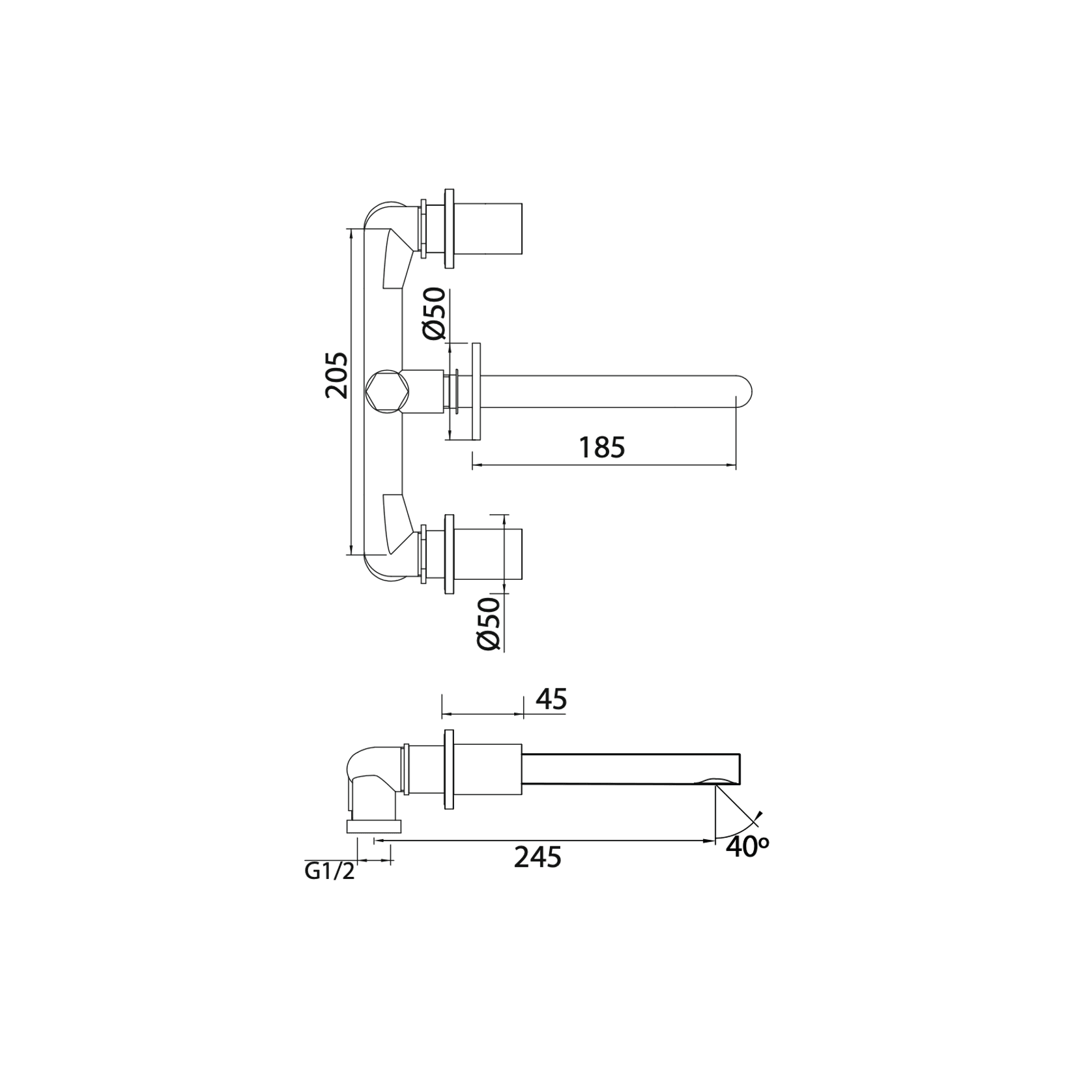 Antonio Frattini OT34 Wall Mounted Tap gallery detail image