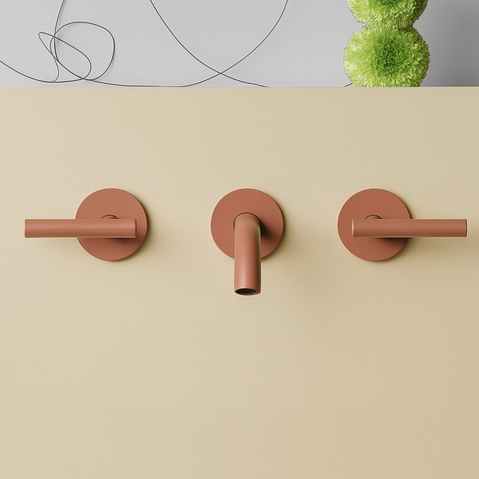 Pan S 3 Tap Hole Wall Mounted Basin Mixer 220mm gallery detail image