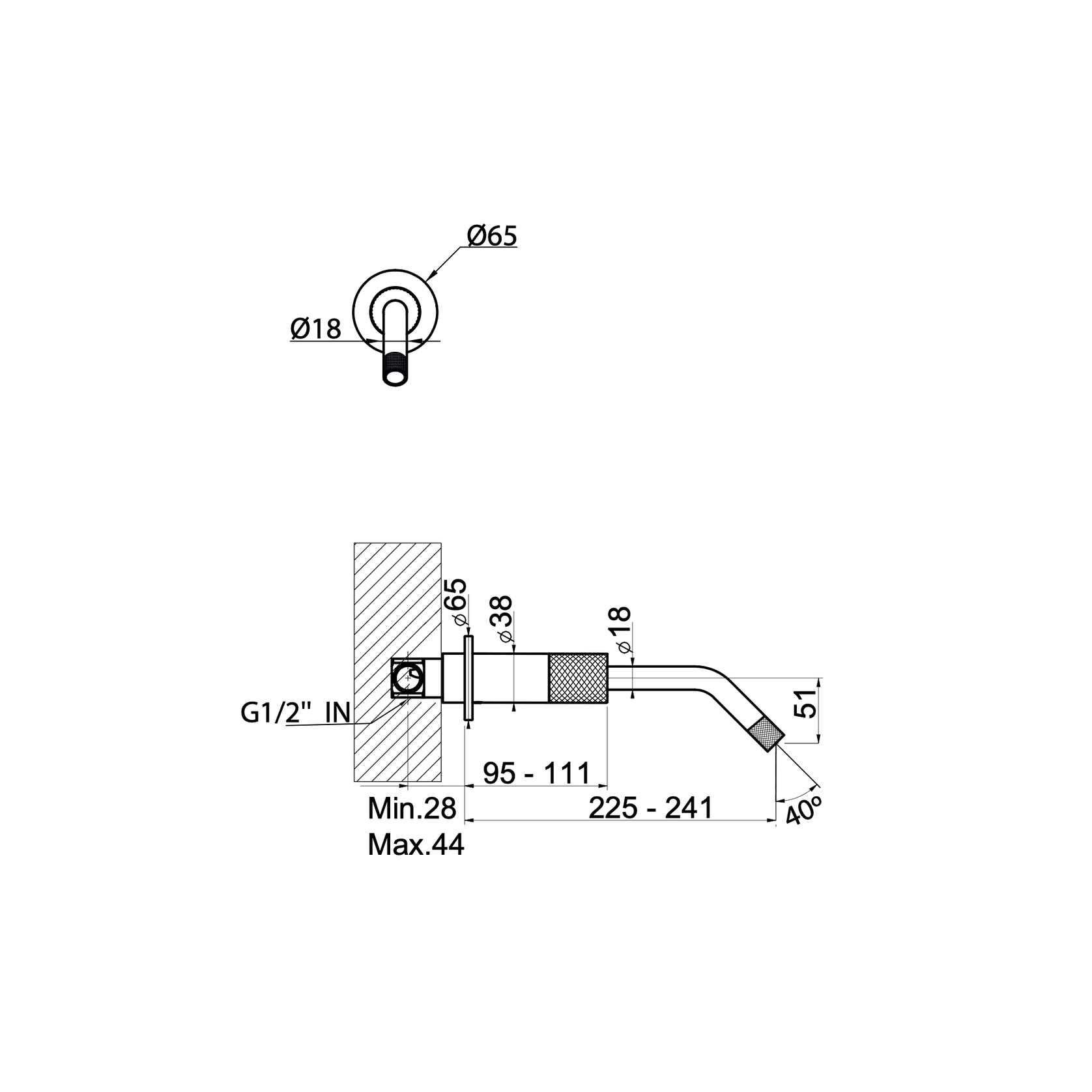 Antonio Frattini R217 Wall Mounted Tap gallery detail image