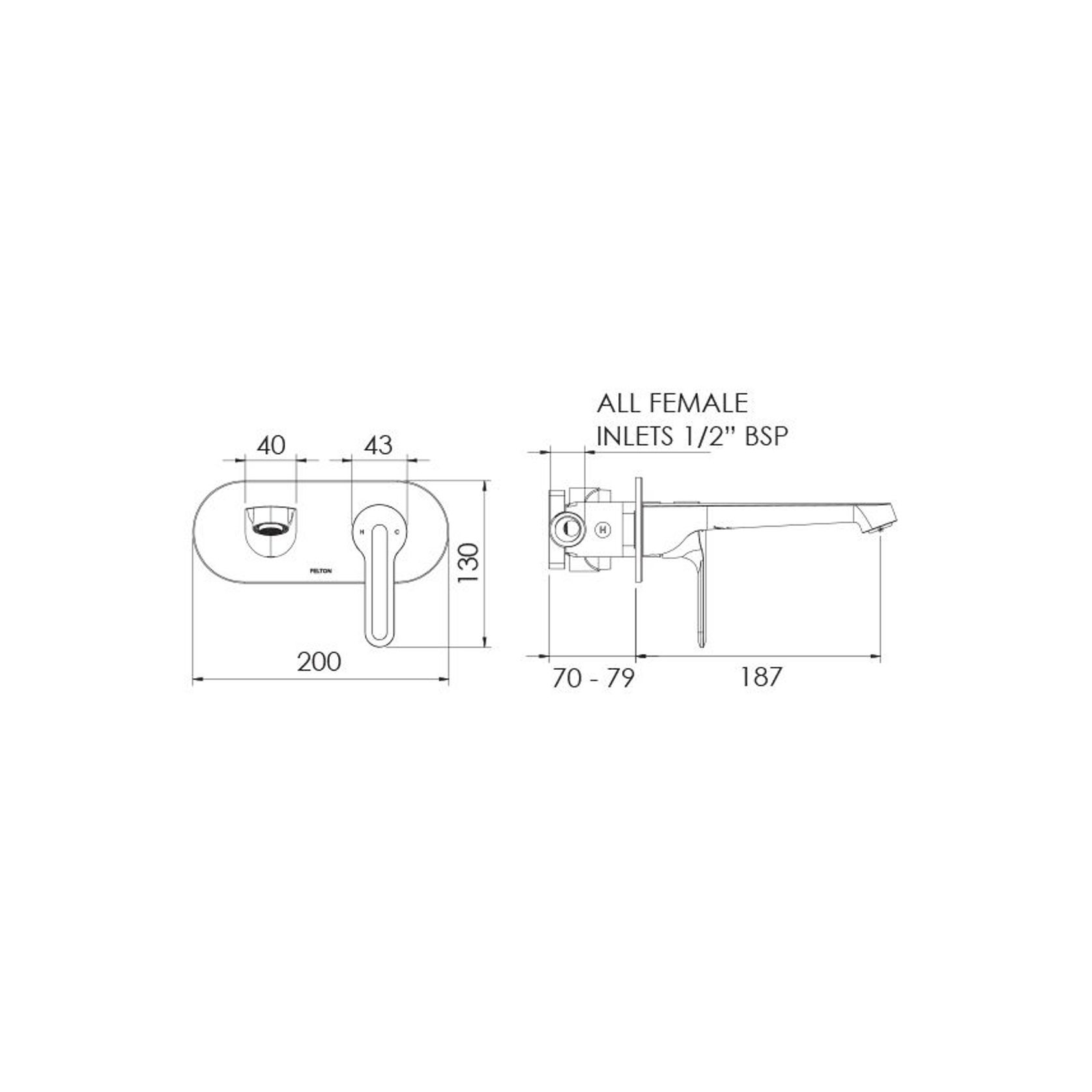 Slique Wall mounted Basin/Bath Mixer (35mm) gallery detail image