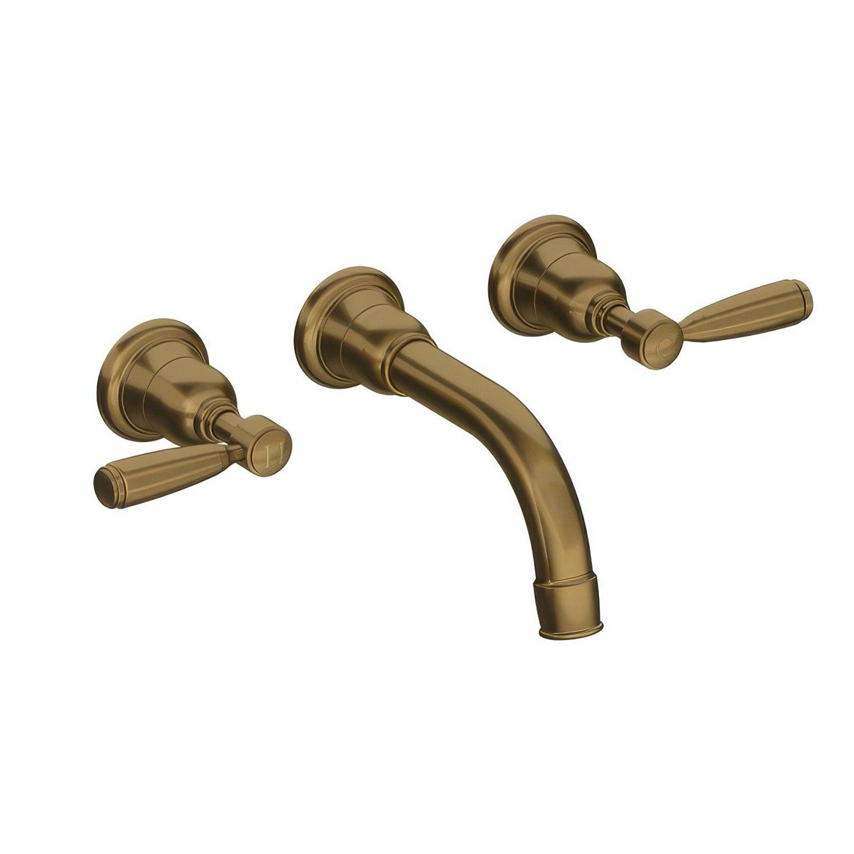 Fairfield - Wall mounted basin tap with metal levers gallery detail image