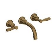 Fairfield - Wall mounted basin tap with metal levers gallery detail image