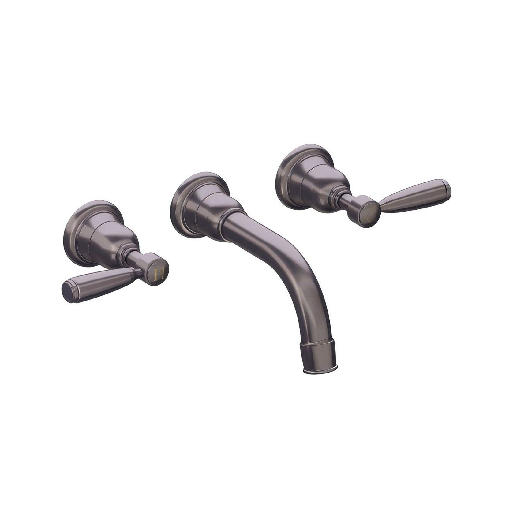 Fairfield - Wall mounted basin tap with metal levers gallery detail image