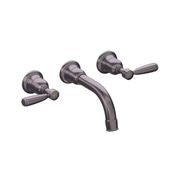 Fairfield - Wall mounted basin tap with metal levers gallery detail image