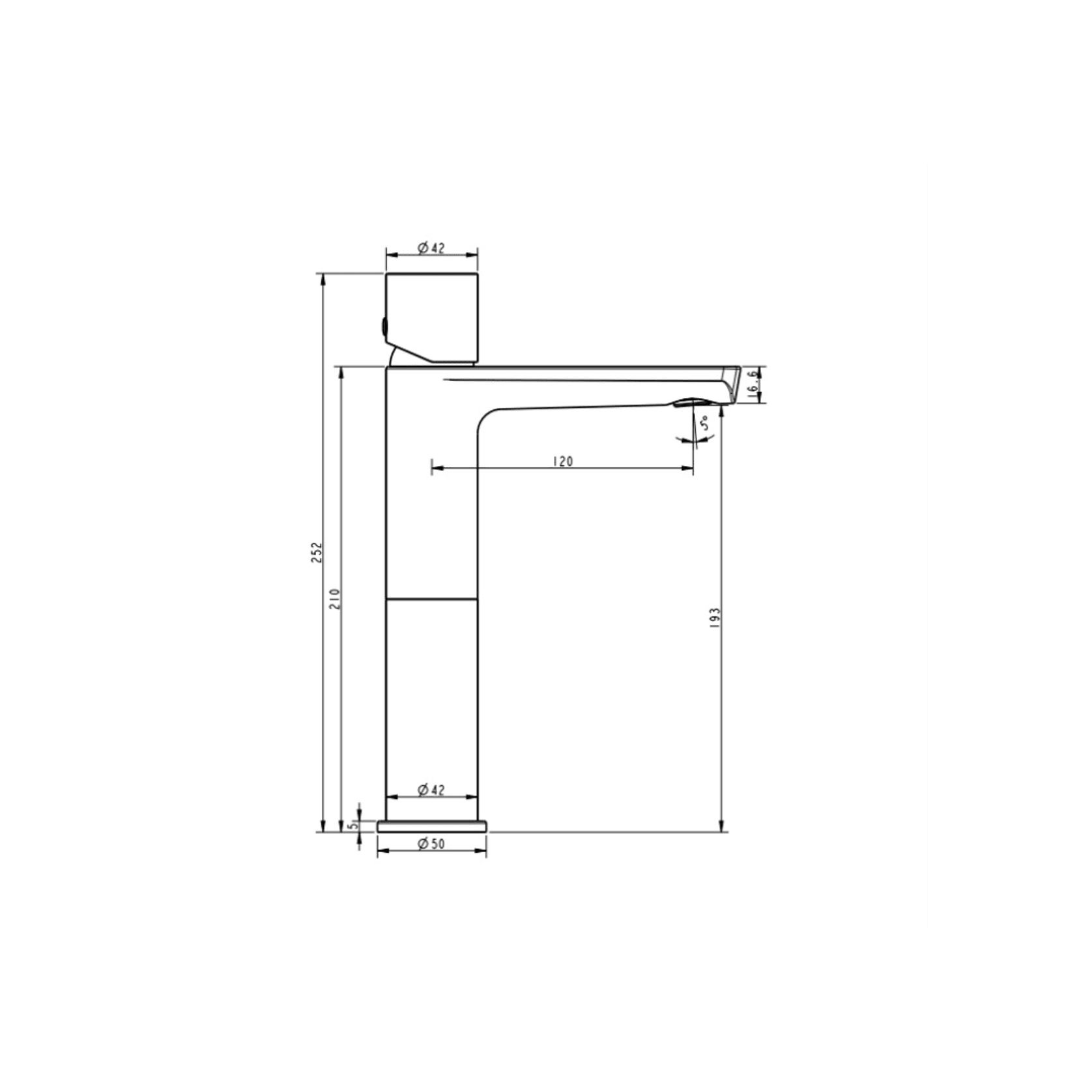 Milani Basin Mixer Extended gallery detail image