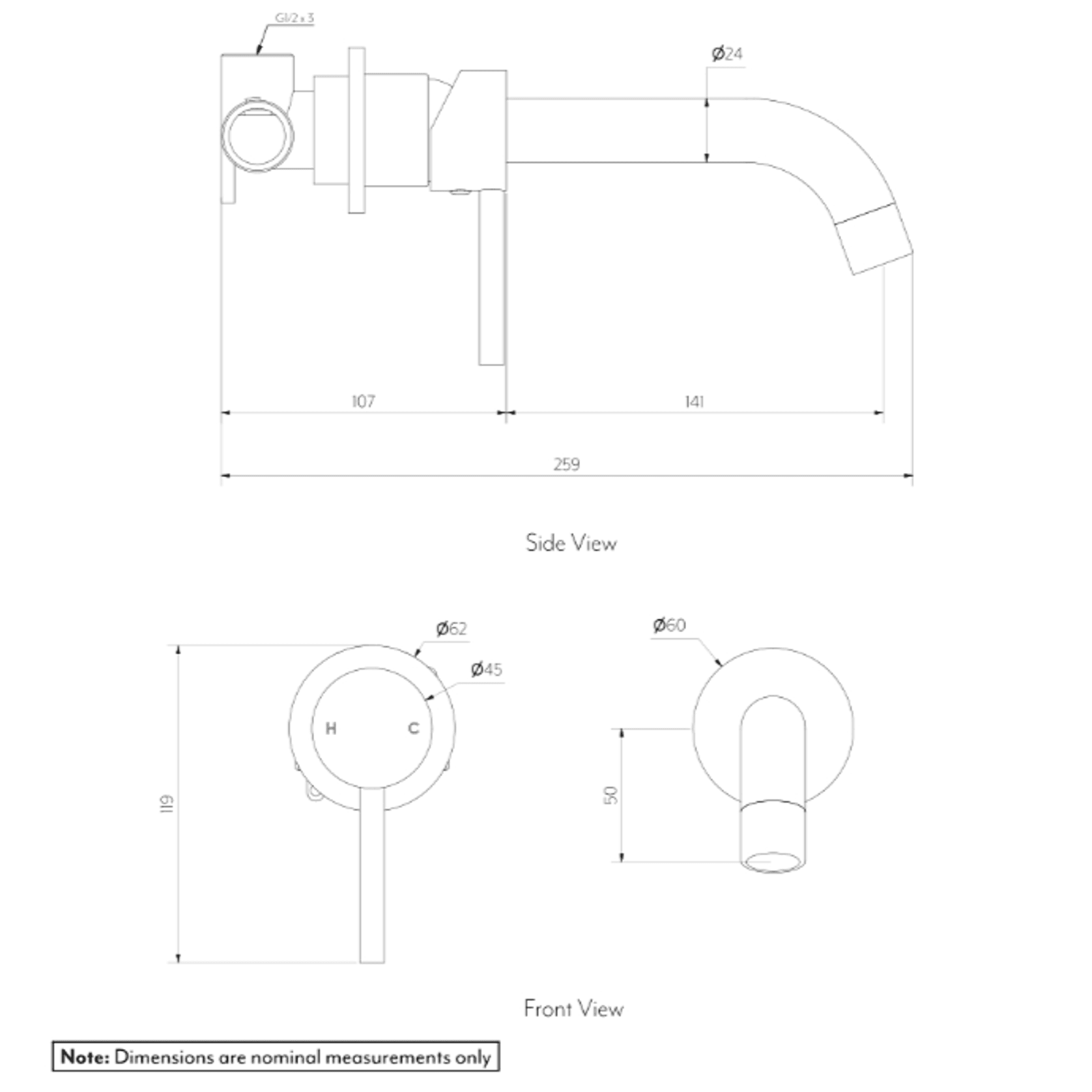 Elysian Minimal Mixer & Spout Set gallery detail image