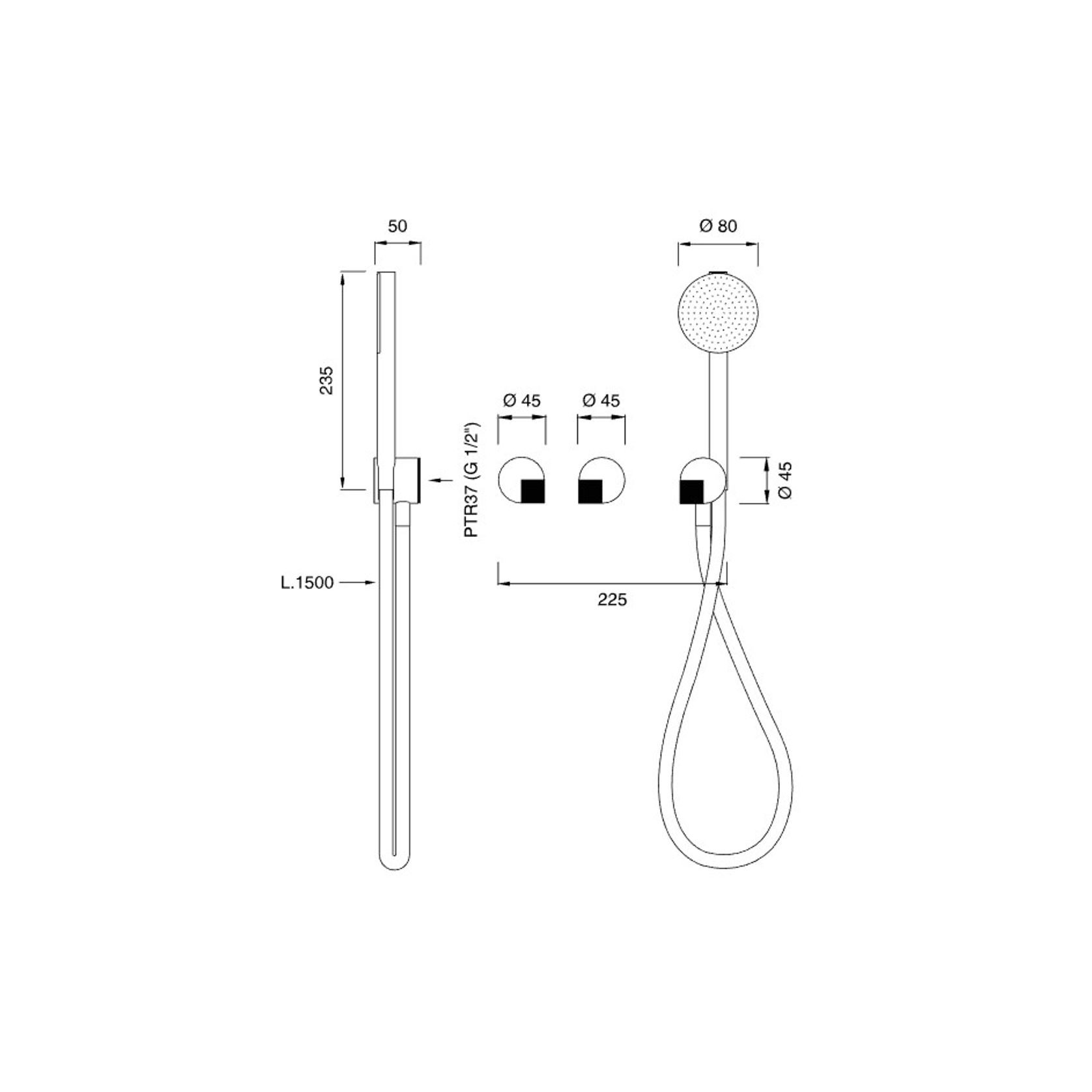 DUET Wall Mounted 2 Mixer For Bath/Shower by CEA gallery detail image