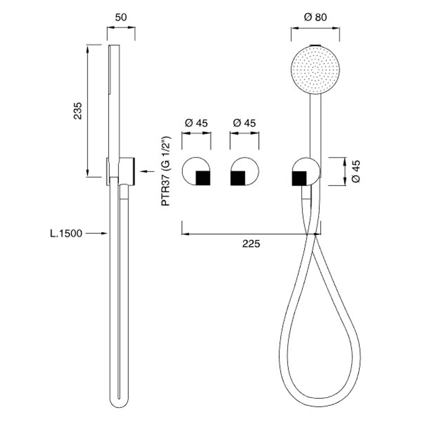 DUET Wall Mounted 2 Mixer For Bath/Shower by CEA gallery detail image