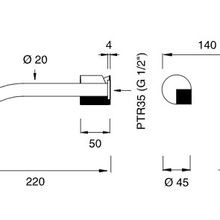 DUET Wall Mounted Mixer with Spout by CEA gallery detail image