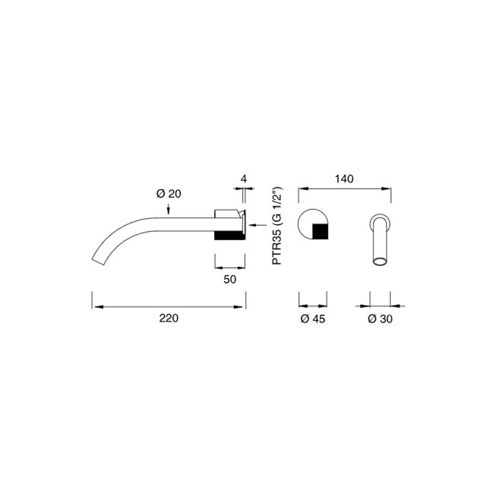 DUET Wall Mounted Mixer with Spout by CEA gallery detail image