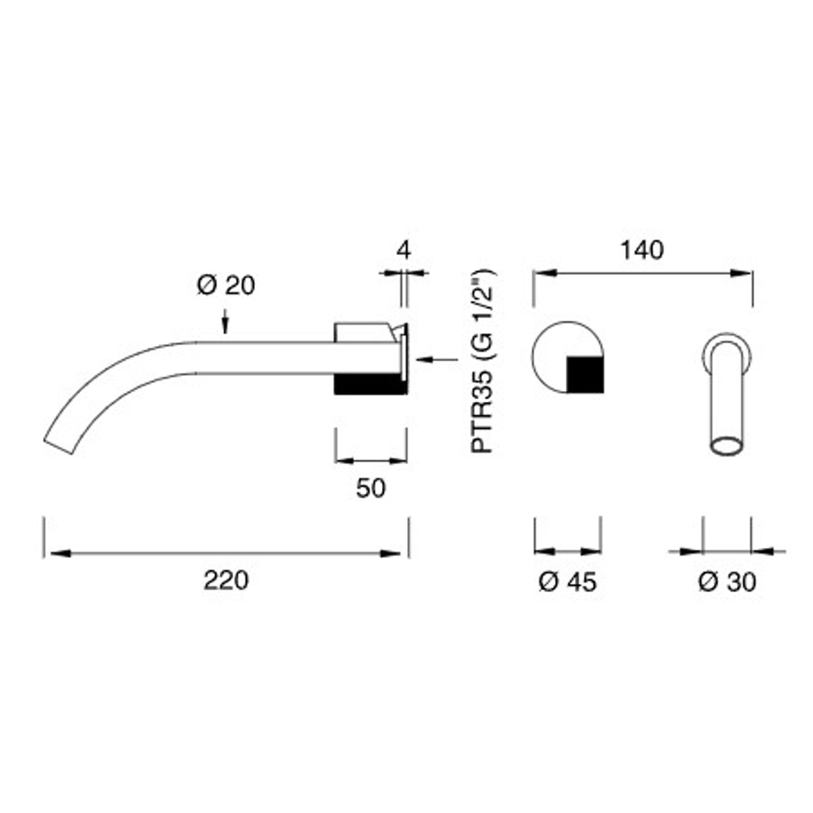 DUET Wall Mounted Mixer with Spout by CEA gallery detail image