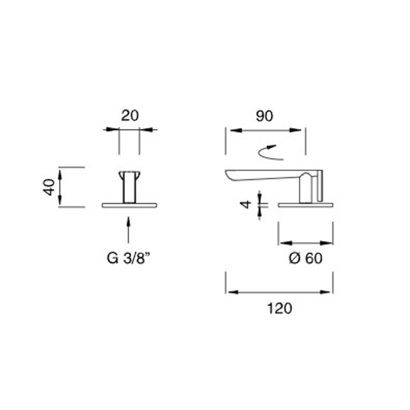 LUTEZIA Deck Mounted Shut Off Valve by CEA gallery detail image