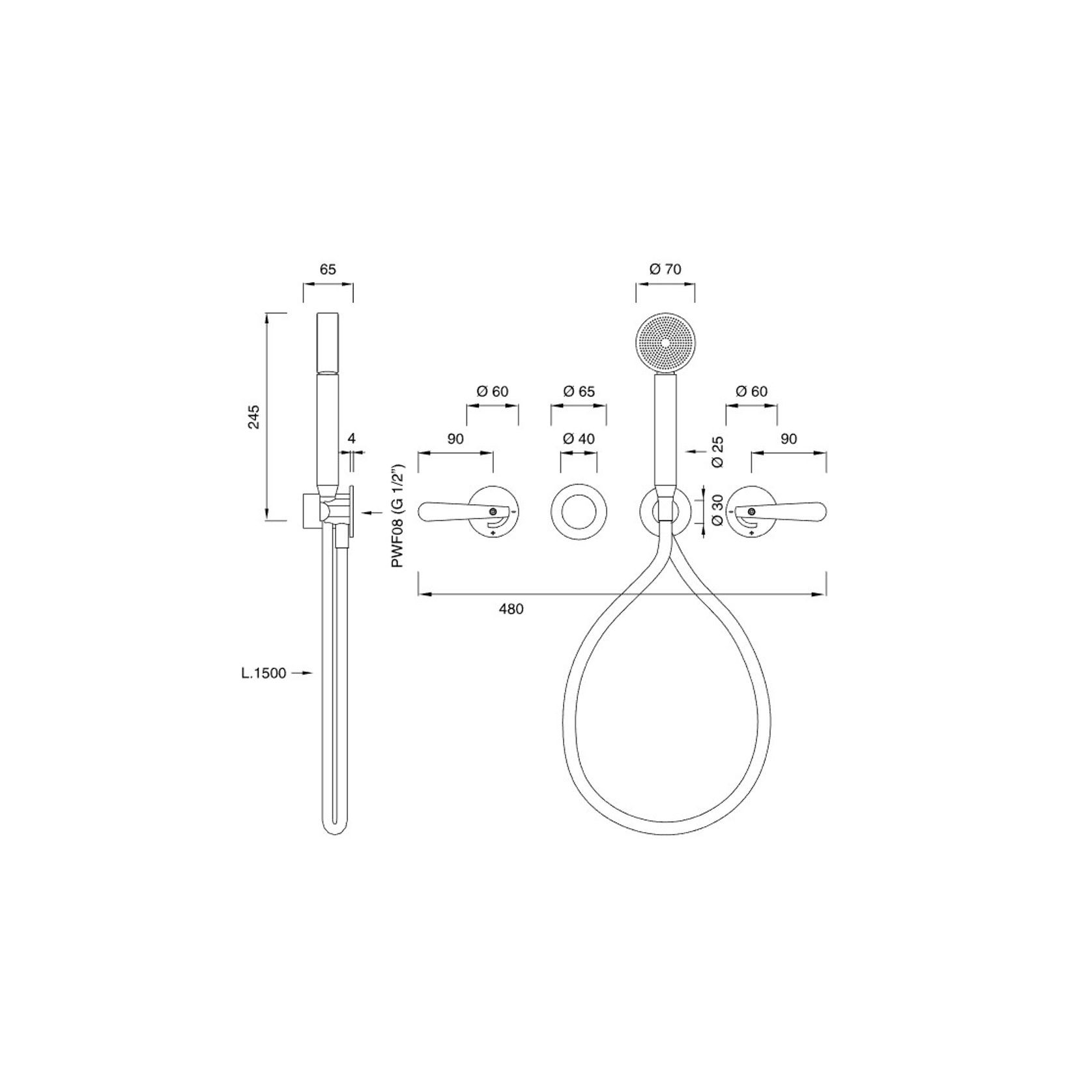 LUTEZIA Wall Mounted Mixer by CEA gallery detail image