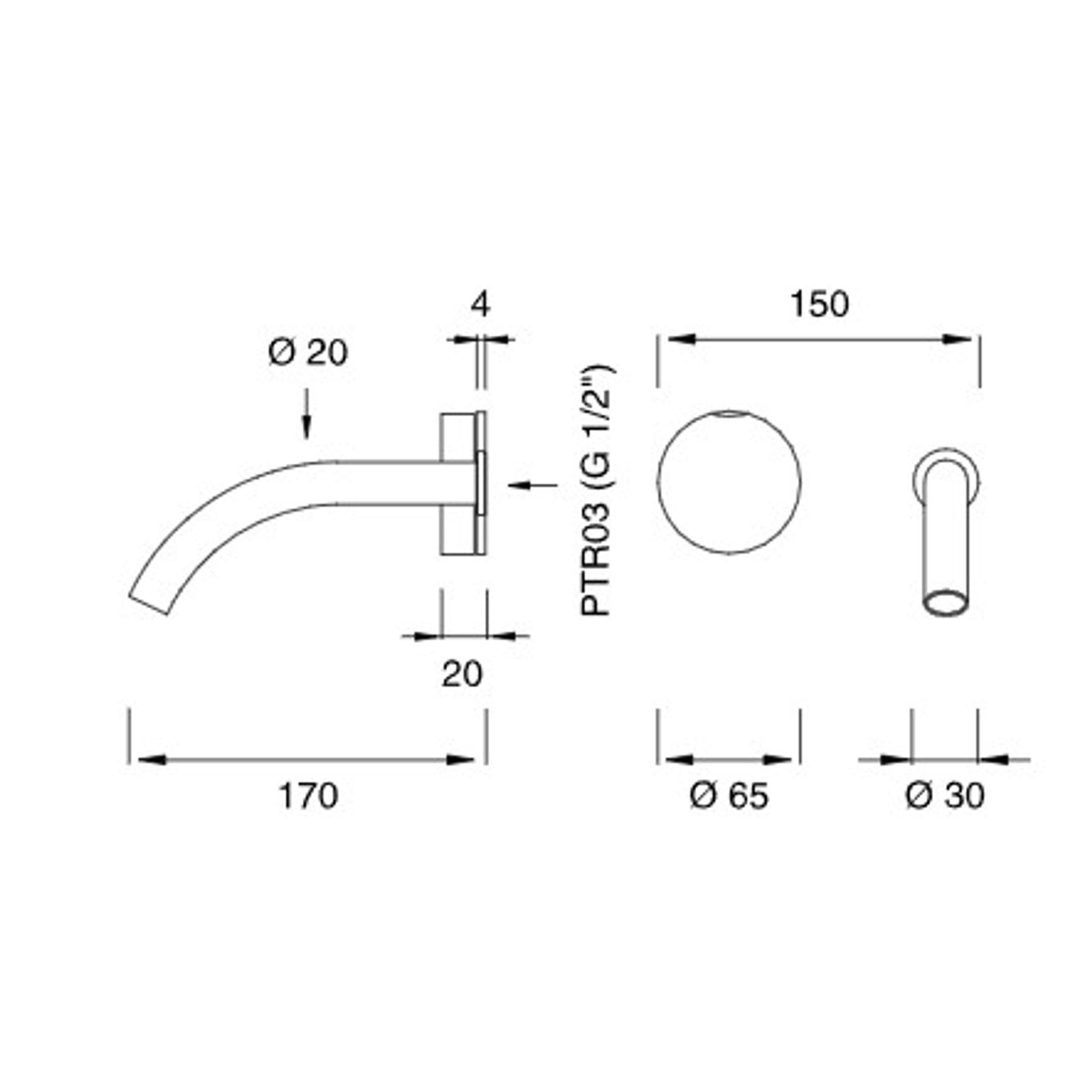GIOTTO Wall Mounted Single Mixer by CEA gallery detail image