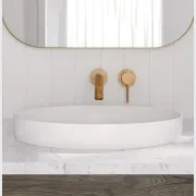 Elysian Minimal Mixer & Spout Set - Tumbled Aged Brass gallery detail image