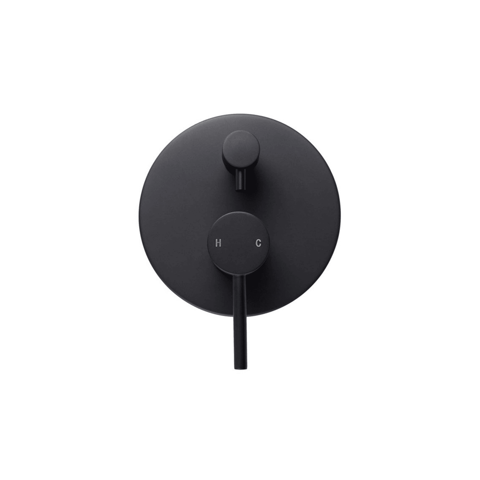 Lucid Pin Wall Mixer with Diverter Matte Black gallery detail image