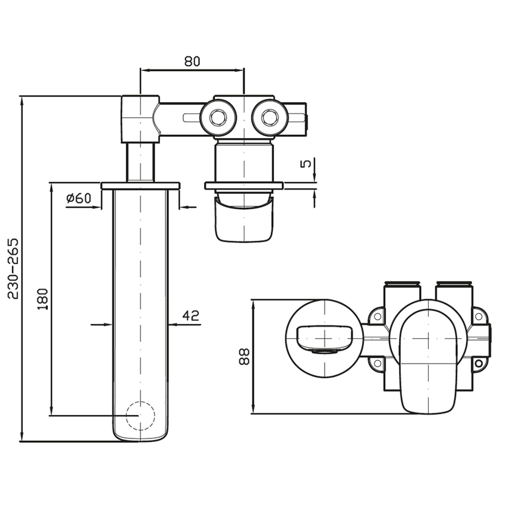 Brim Wall Mounted Basin Mixer 180mm Trimset gallery detail image