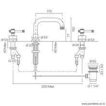 Arena 3 Hole Basin Mixer gallery detail image