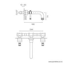 Arena 3 Hole Wall Mount Basin Mixer gallery detail image