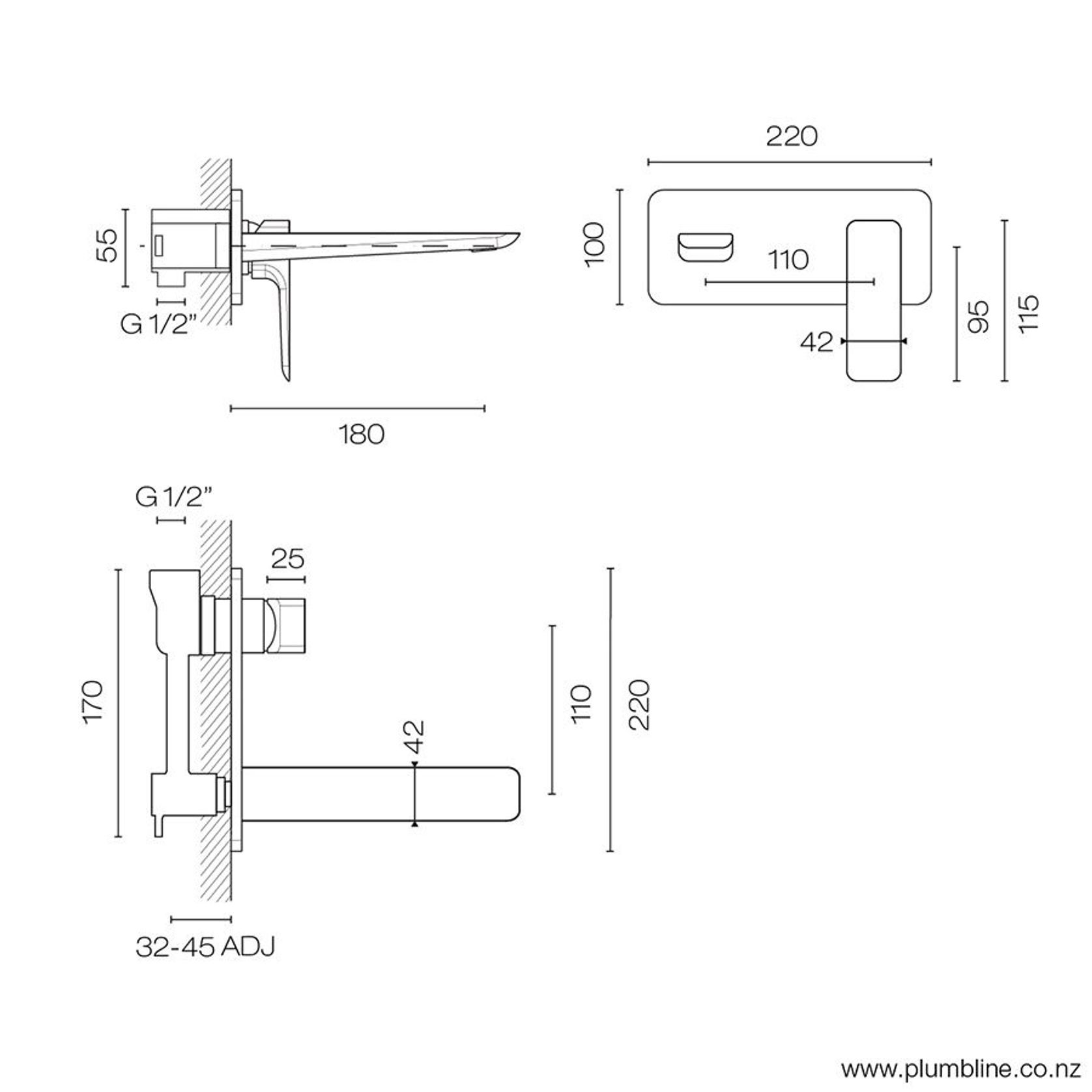 Como Wall Mount Mixer gallery detail image