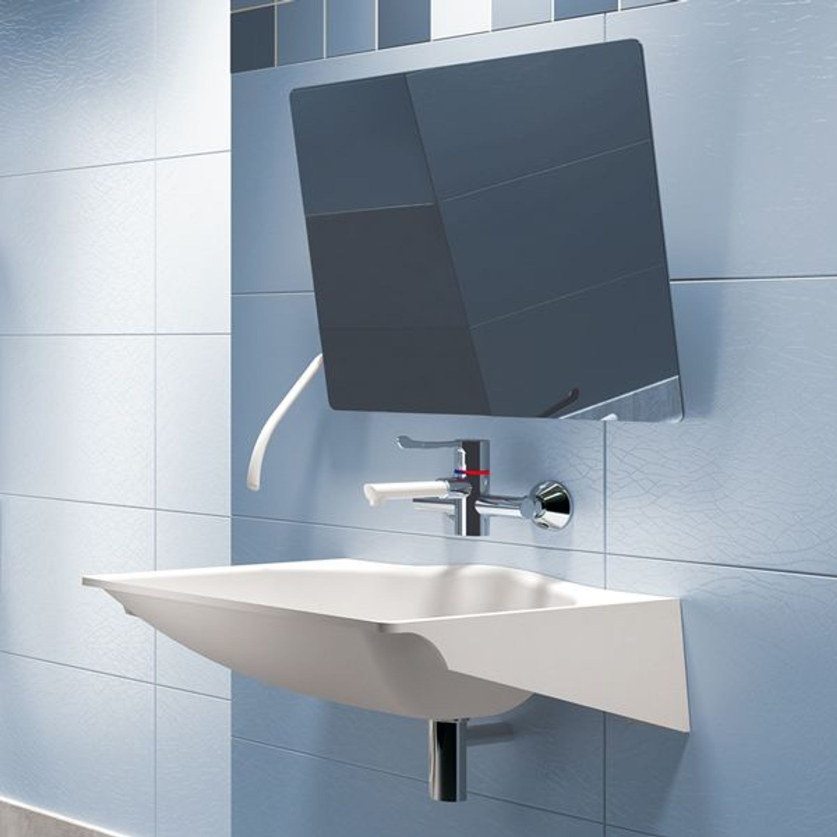 Delabie Securitherm Wall Mounted Bioclip Basin Mixer gallery detail image