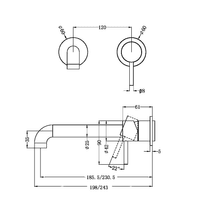 Zen SS316L Wall Basin/Bath Mixer Separate Back Plate 23 gallery detail image