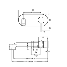 Zen SS316L Wall Basin/Bath Mixer 185mm Spout Trim Kits | Brushed Nickel gallery detail image