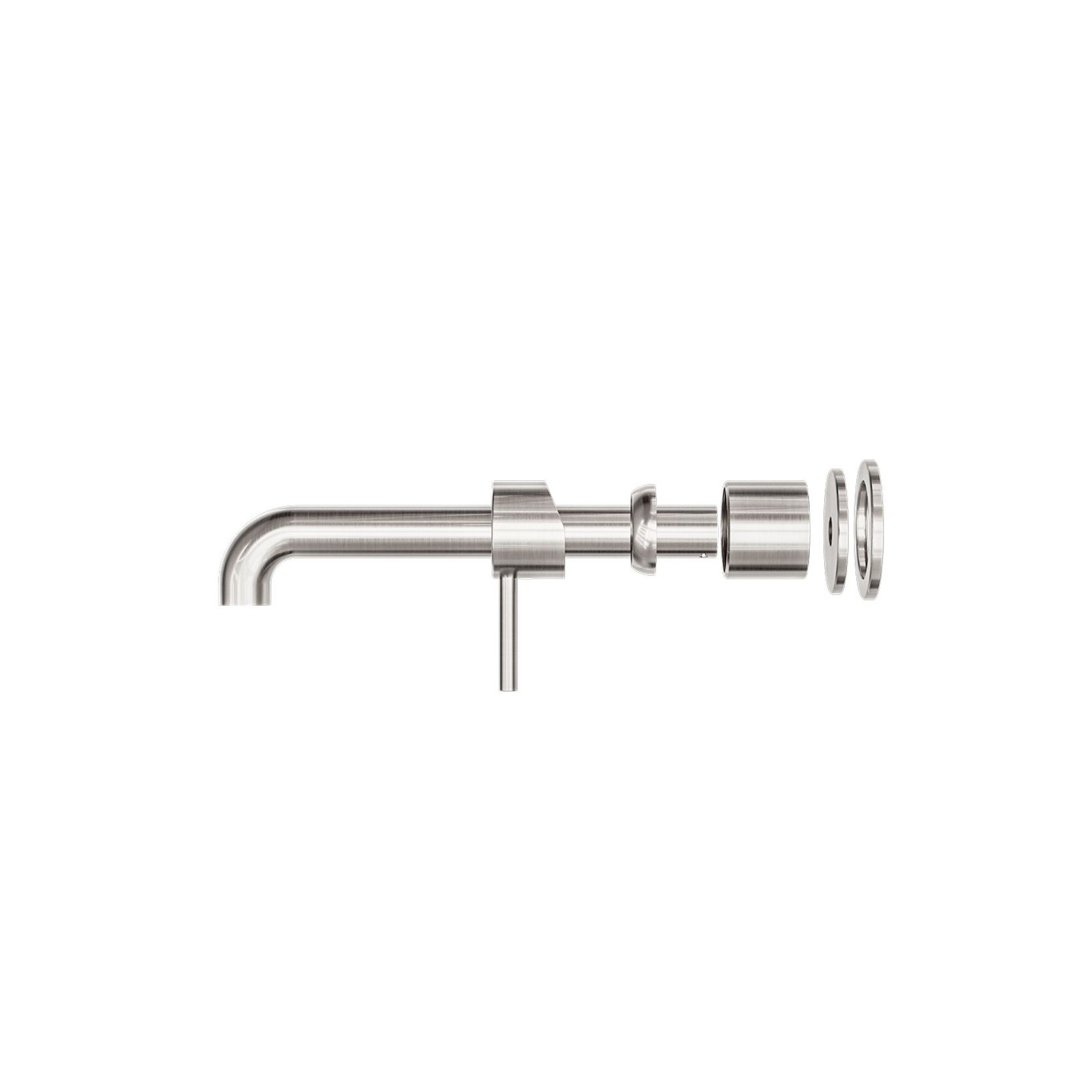 Zen SS316L Wall Basin/Bath Mixer Separate Back Plate 230mm Spout Trim Kits | Brushed Nickel gallery detail image