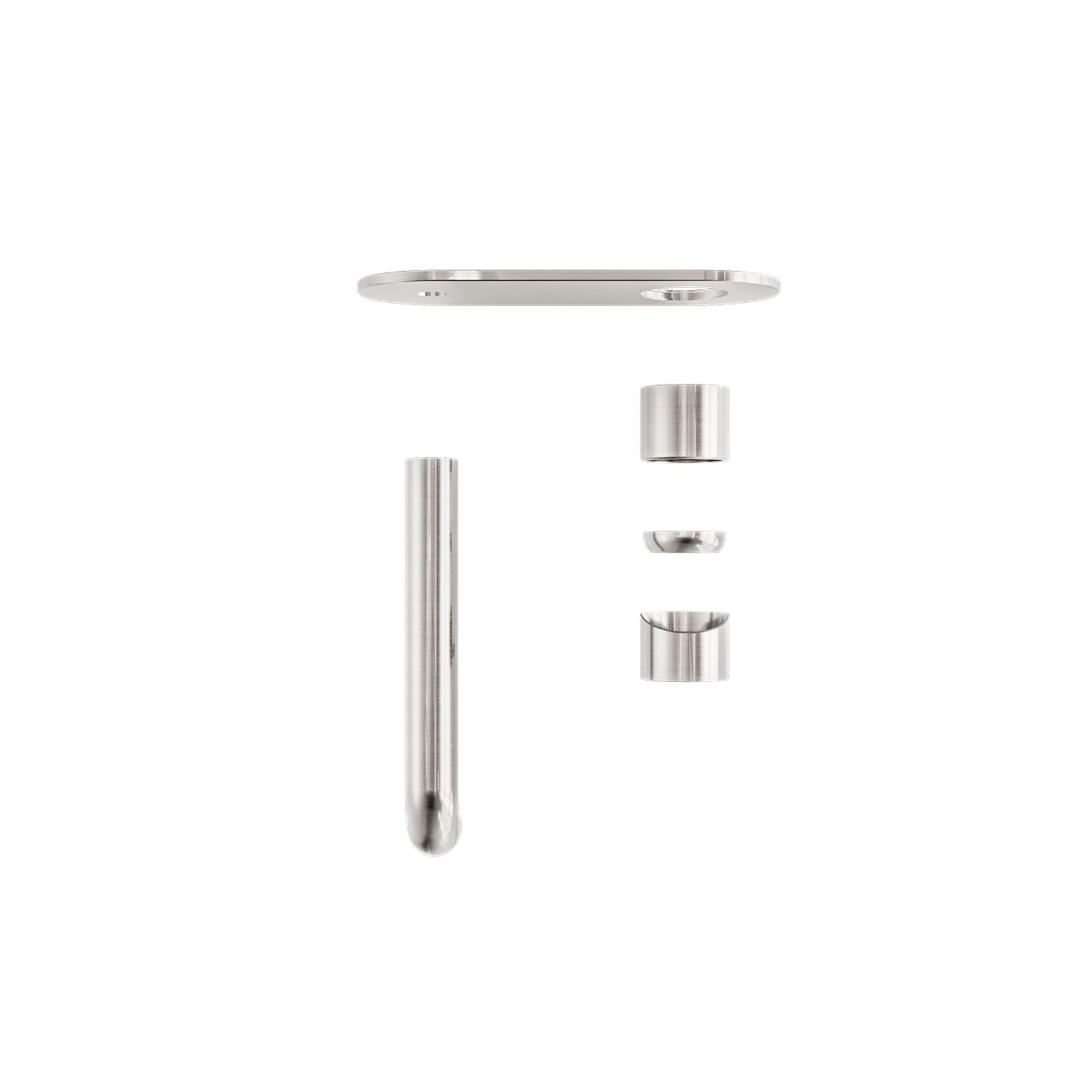 Zen SS316L Wall Basin/Bath Mixer 230mm Spout Trim Kits | Brushed Nickel gallery detail image