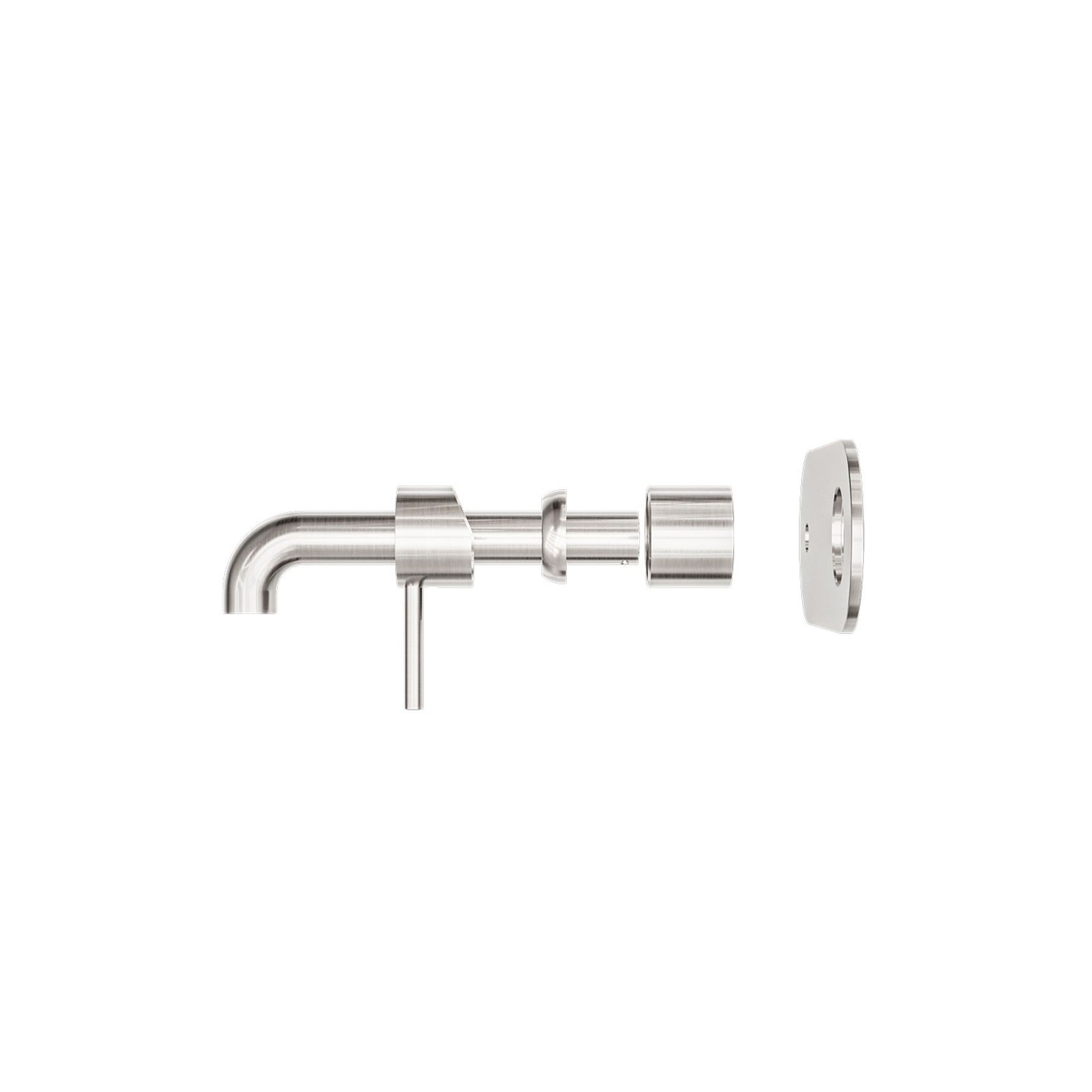 Zen SS316L Wall Basin/Bath Mixer 185mm Spout Trim Kits | Brushed Nickel gallery detail image