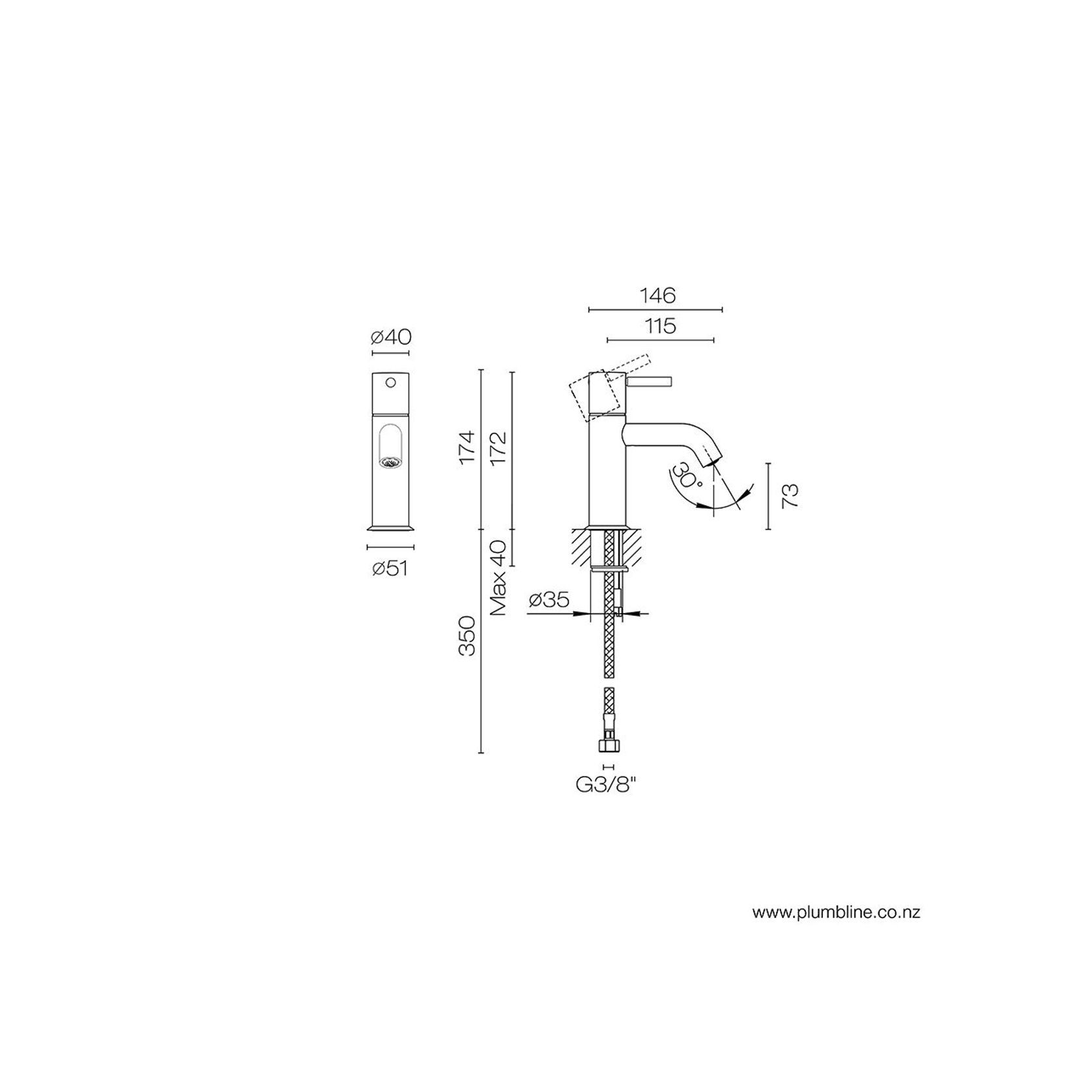 Nostromo Basin Mixer With Lever Handle gallery detail image