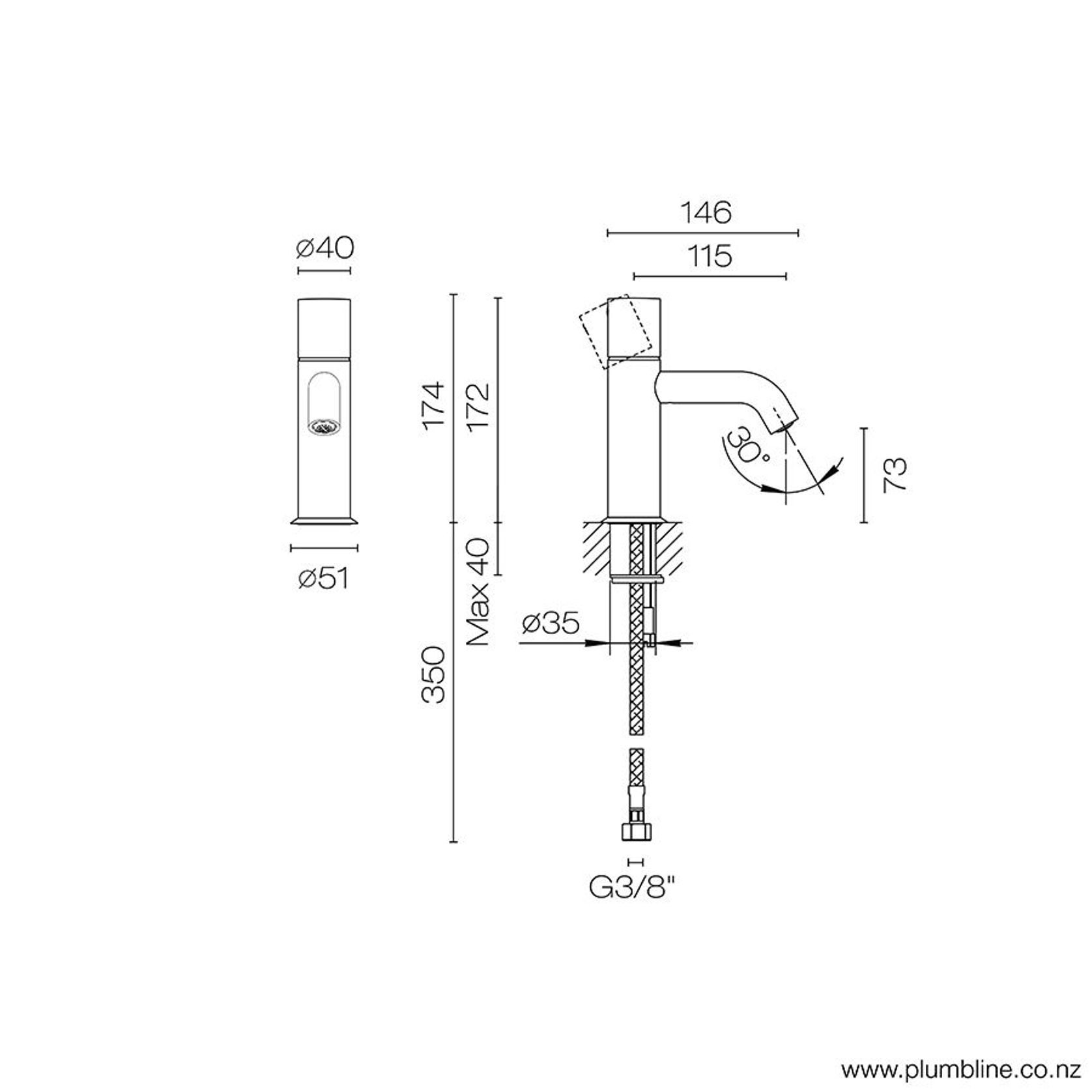 Nostromo Basin Mixer With Knob Handle gallery detail image