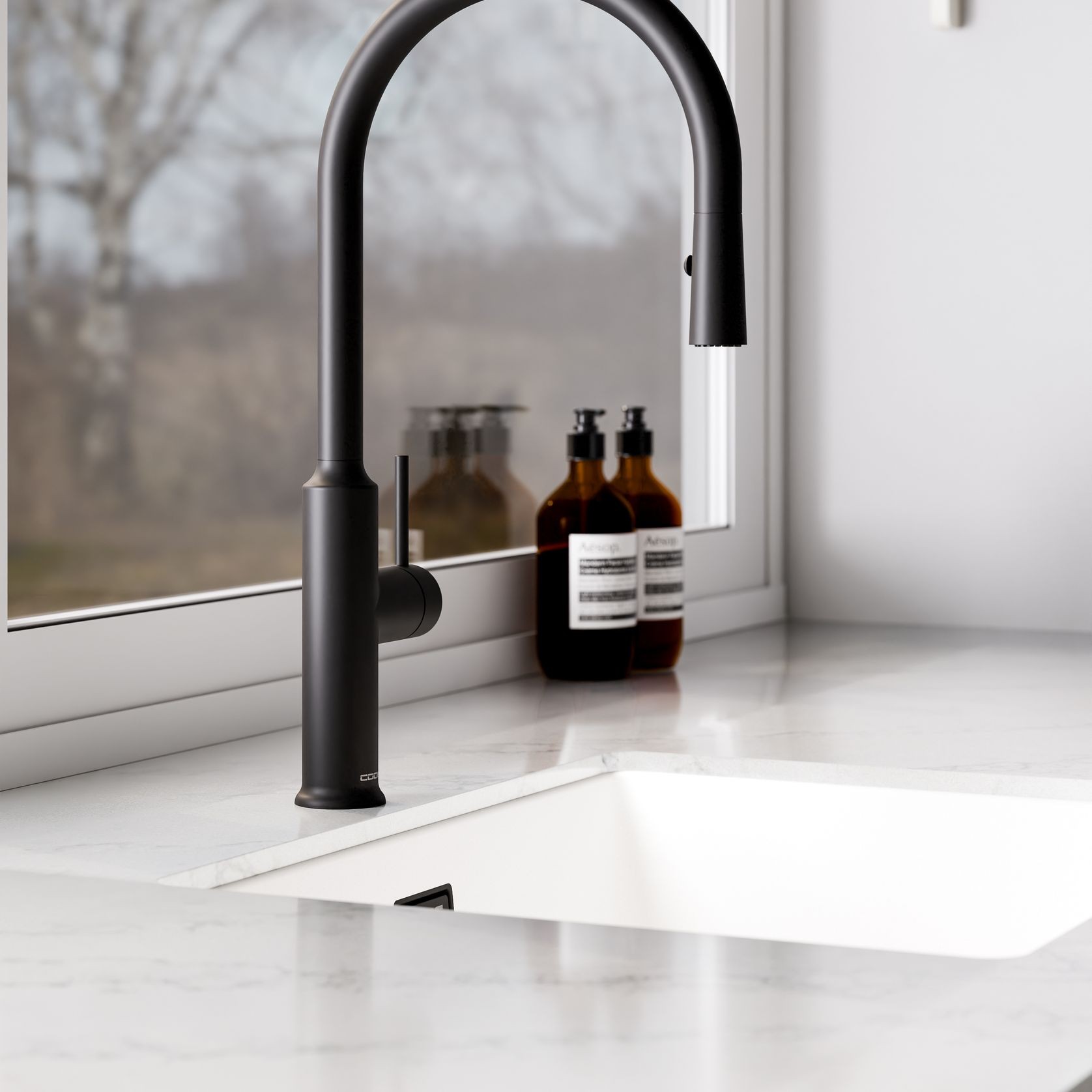 Nature Piper Pull Down Sink Mixer | Textured Handle gallery detail image