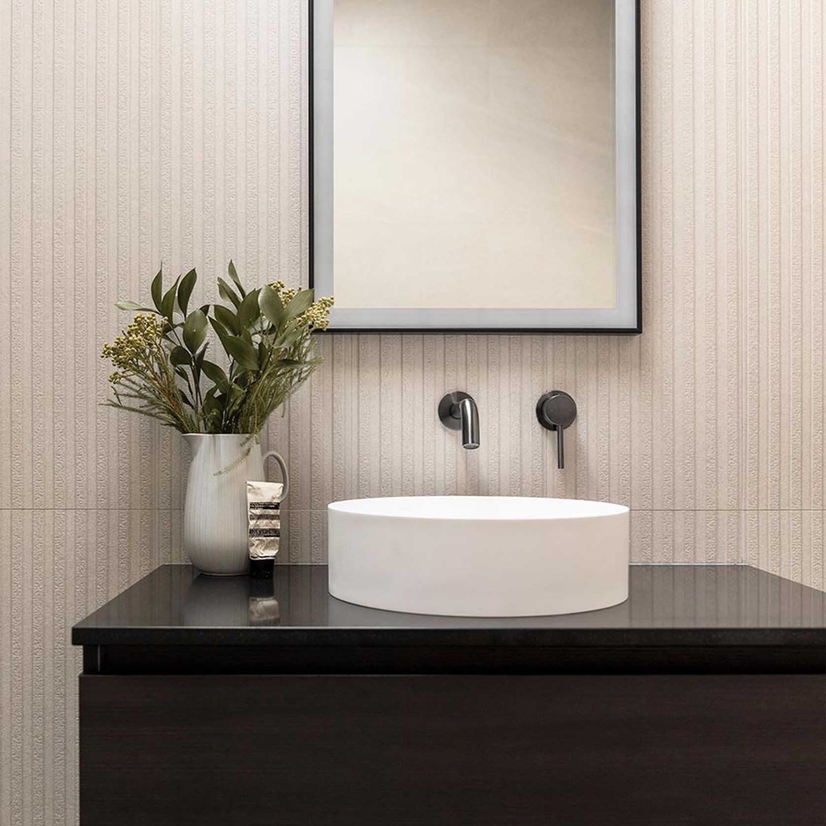 Elysian Minimal Mixer & Spout Set | Brushed Gunmetal gallery detail image