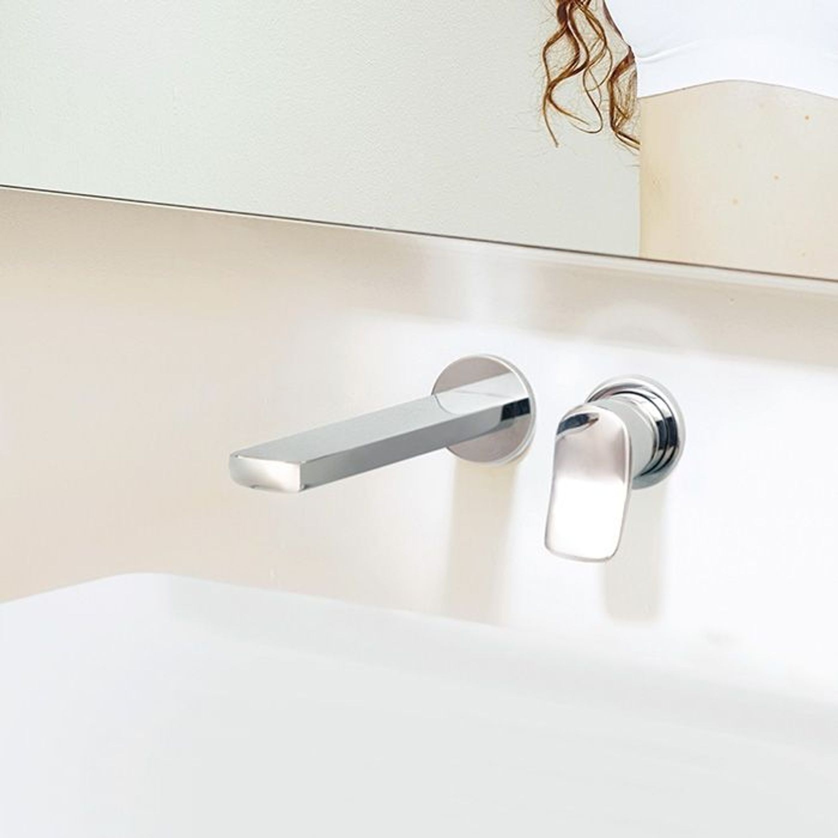 Brim Wall Mounted Basin Mixer 180mm Trimset gallery detail image