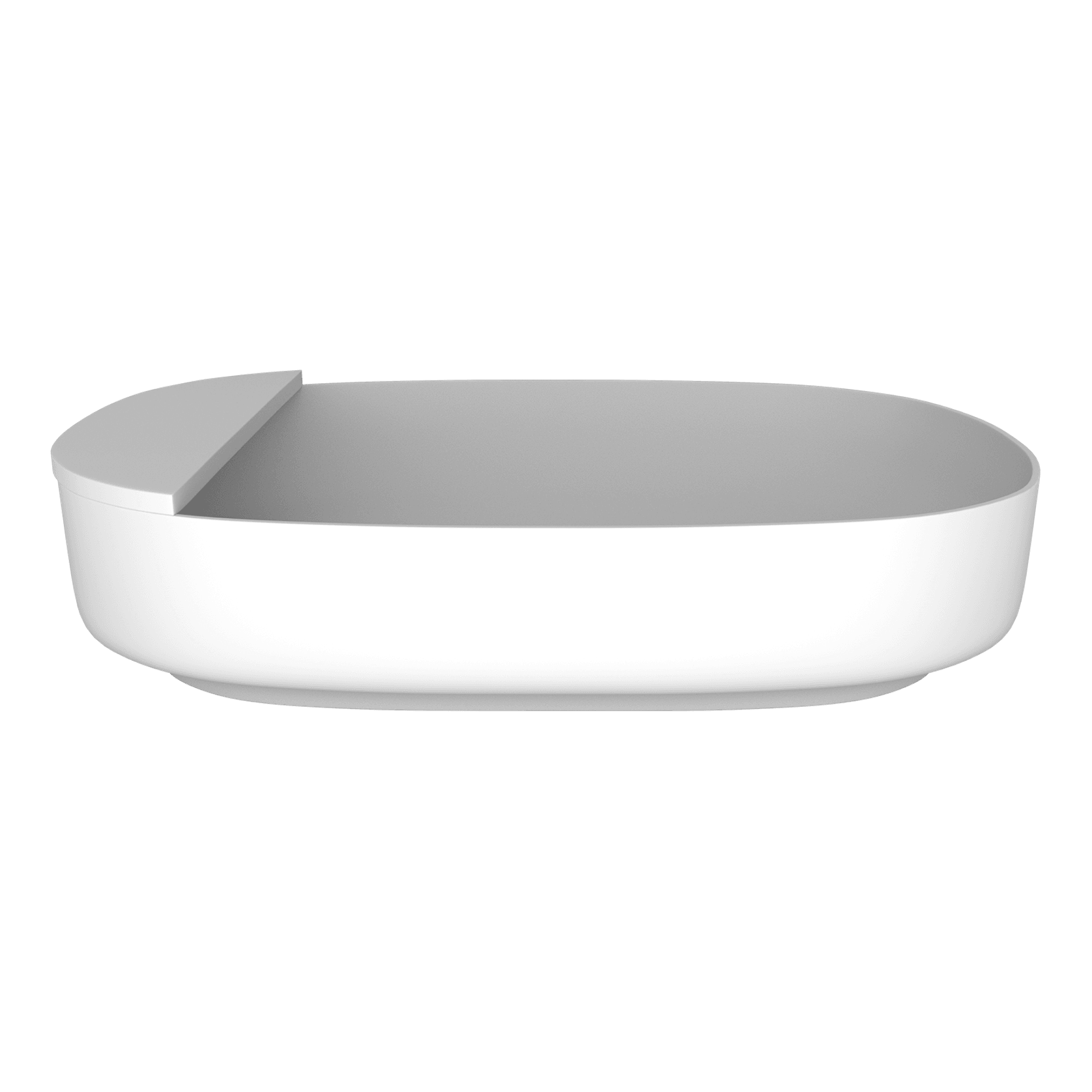 Ovale Basin (With Tray) 550mm Gloss White gallery detail image