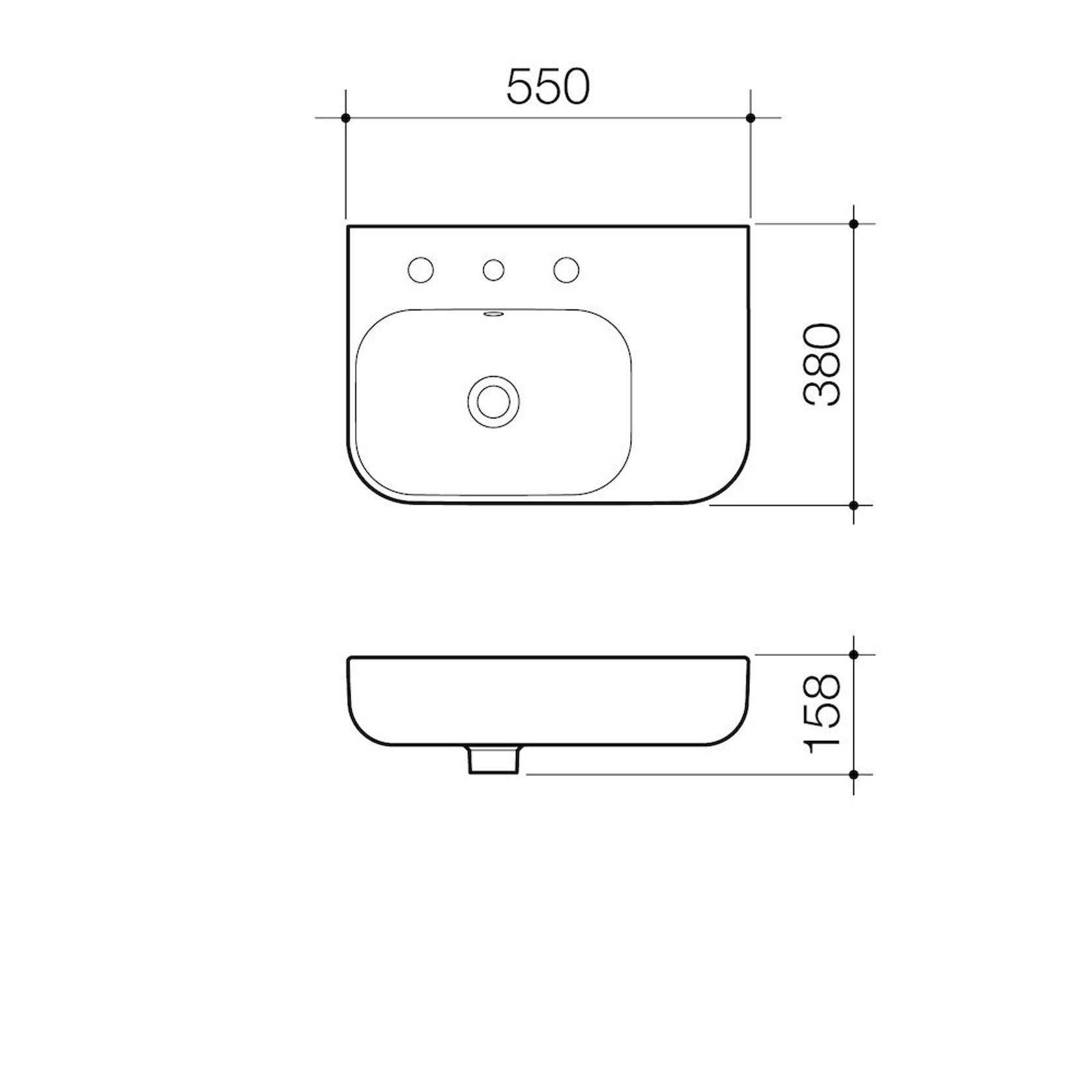 Luna Shelf Wall Basin gallery detail image