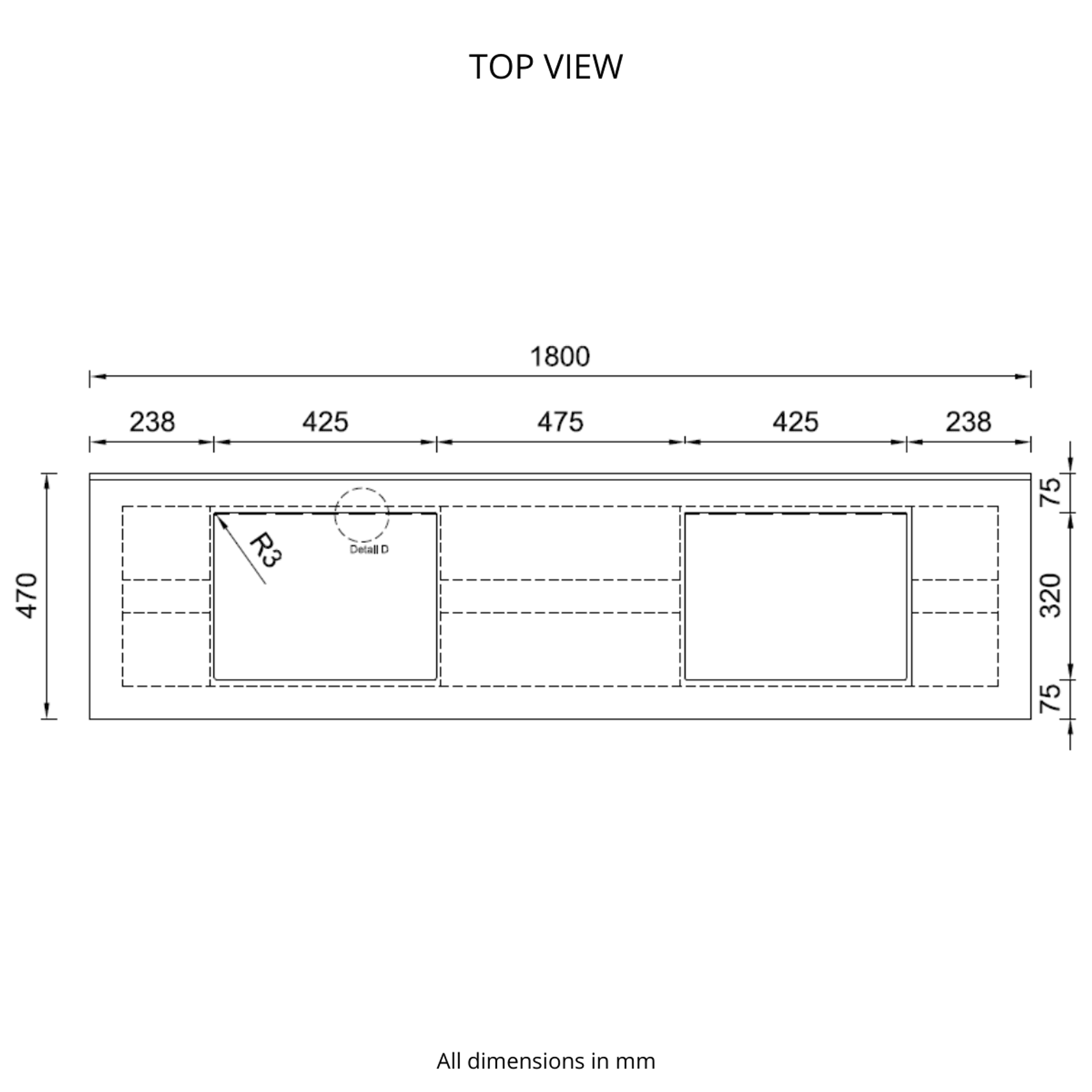 Corian® Multi basin Washplane 4222 gallery detail image