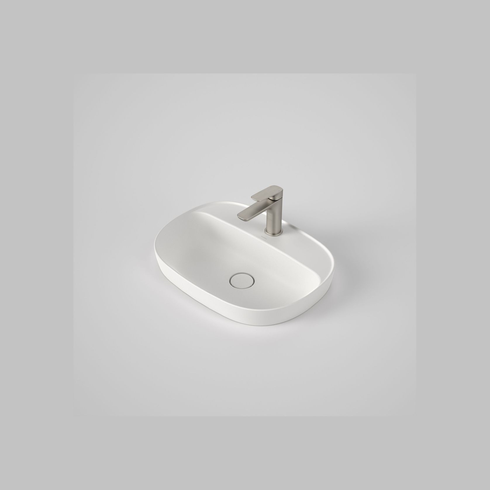 Contura II 530mm Inset Basin with Tap Landing (1 Tap Hole)  | Matte White gallery detail image
