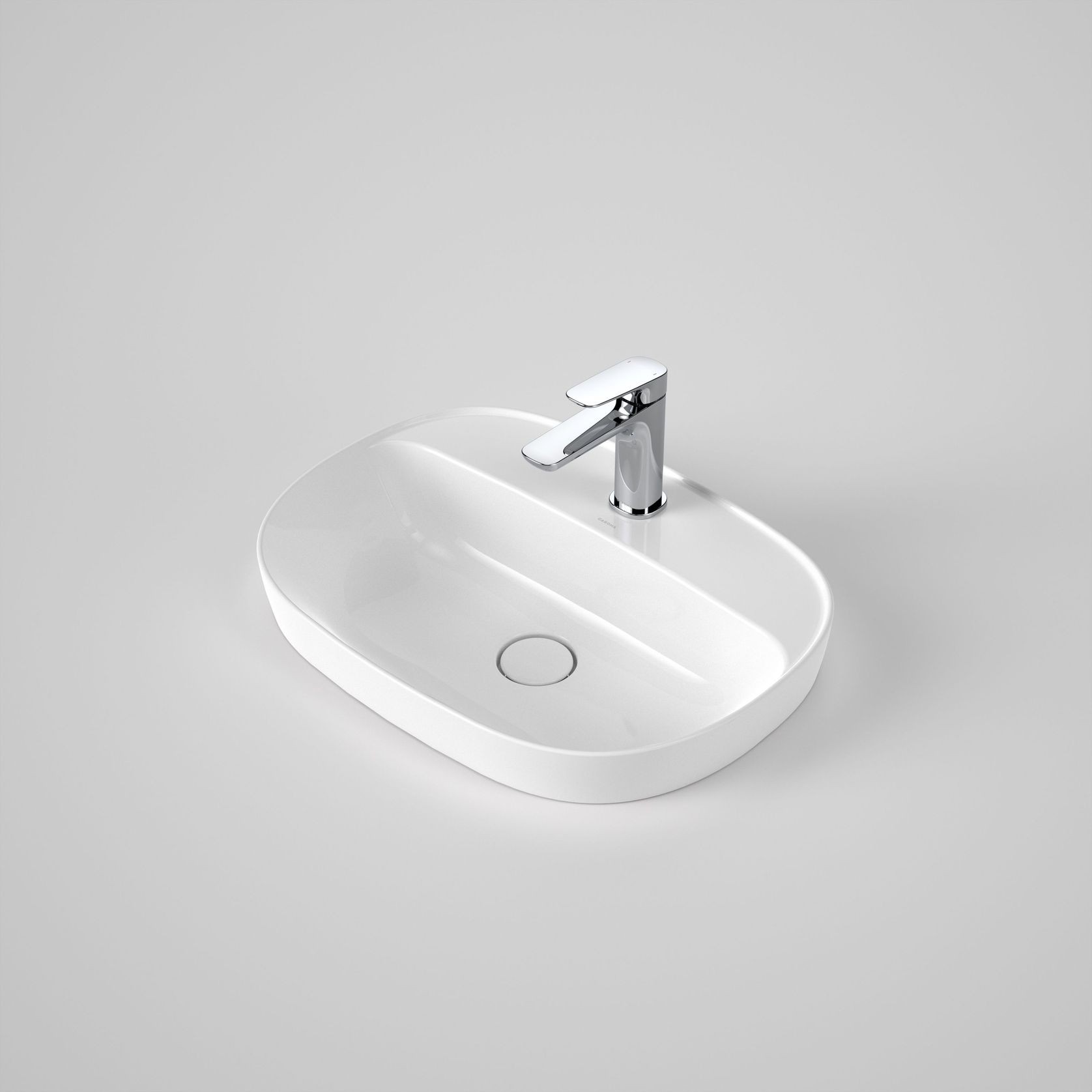 Contura II 530mm Inset Basin with Tap Landing (1 Tap Hole)  | White gallery detail image