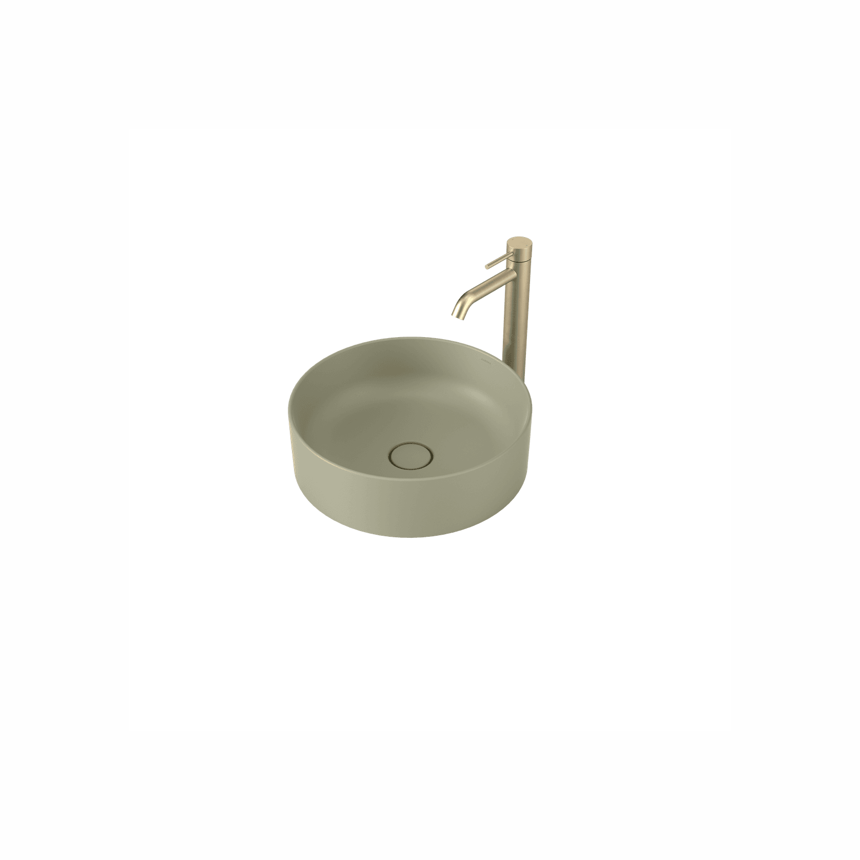 Liano II 400mm Round Above Counter Basin - Matte Green gallery detail image