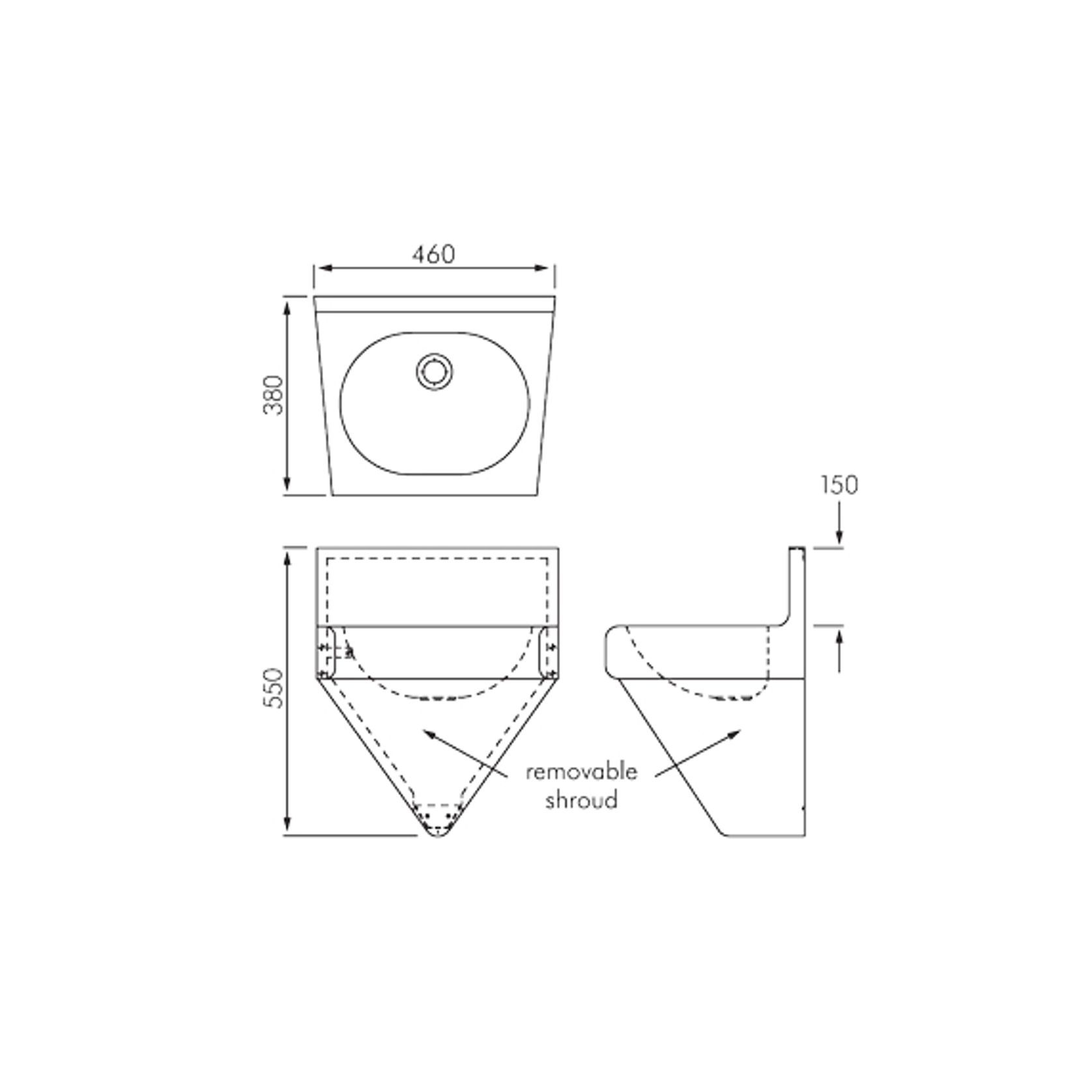KWC Franke S/S Medium Duty Security Wash Basin gallery detail image