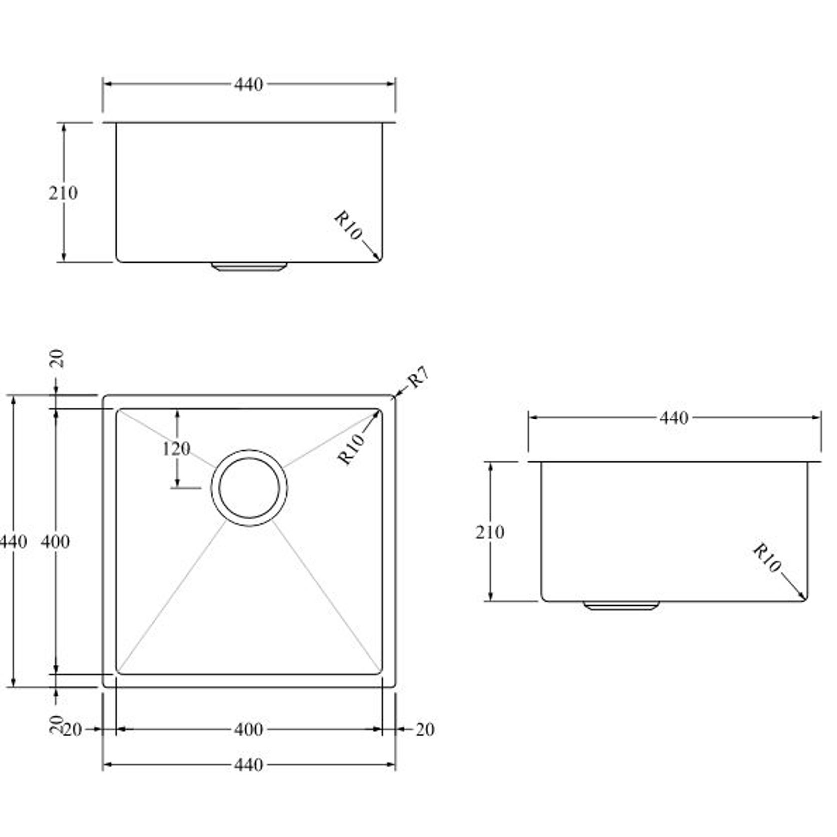 Aspen PVD 400mm Single Kitchen Sink Brushed Brass gallery detail image