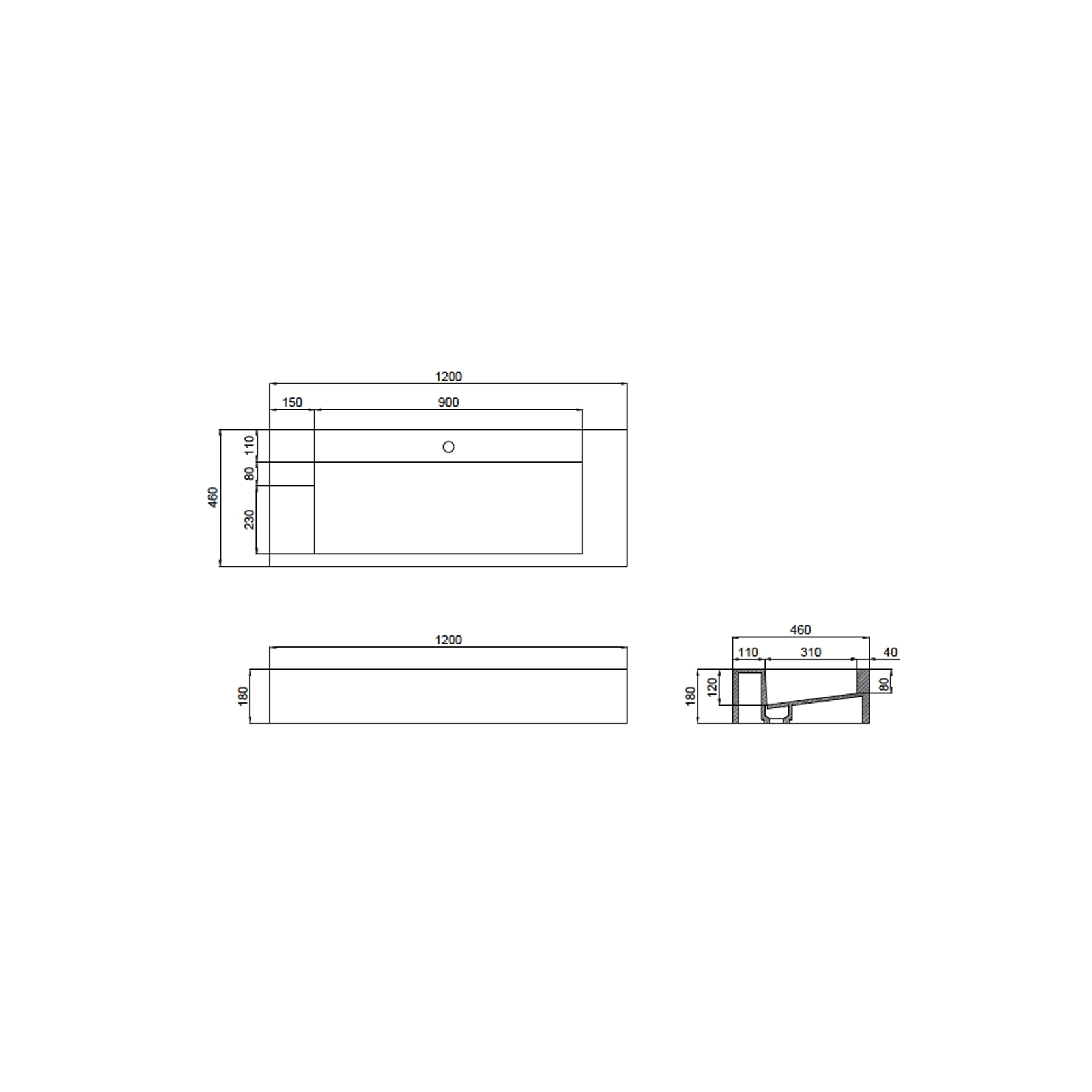 The Ramp Trough 180 1200 - Basin gallery detail image