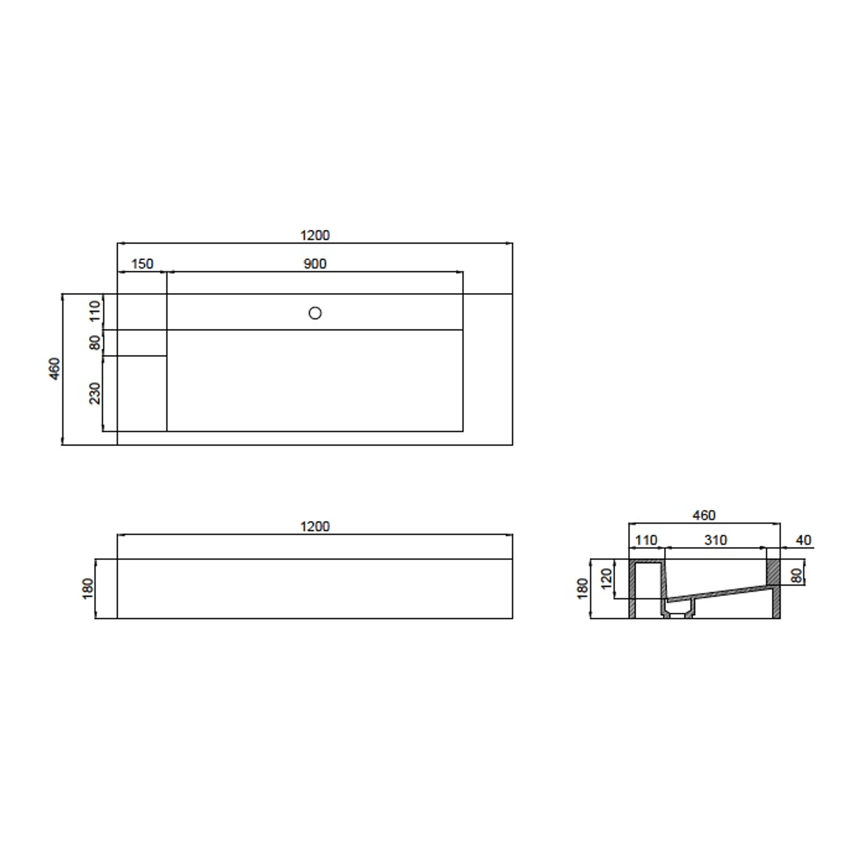 The Ramp Trough 180 1200 - Basin gallery detail image