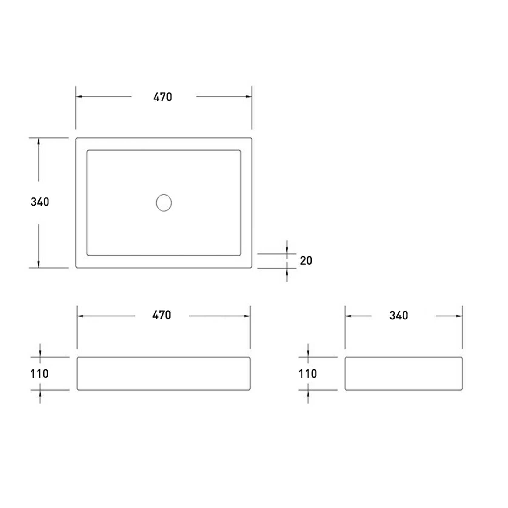 Elementi Bare Concrete Square Vessel Basin gallery detail image