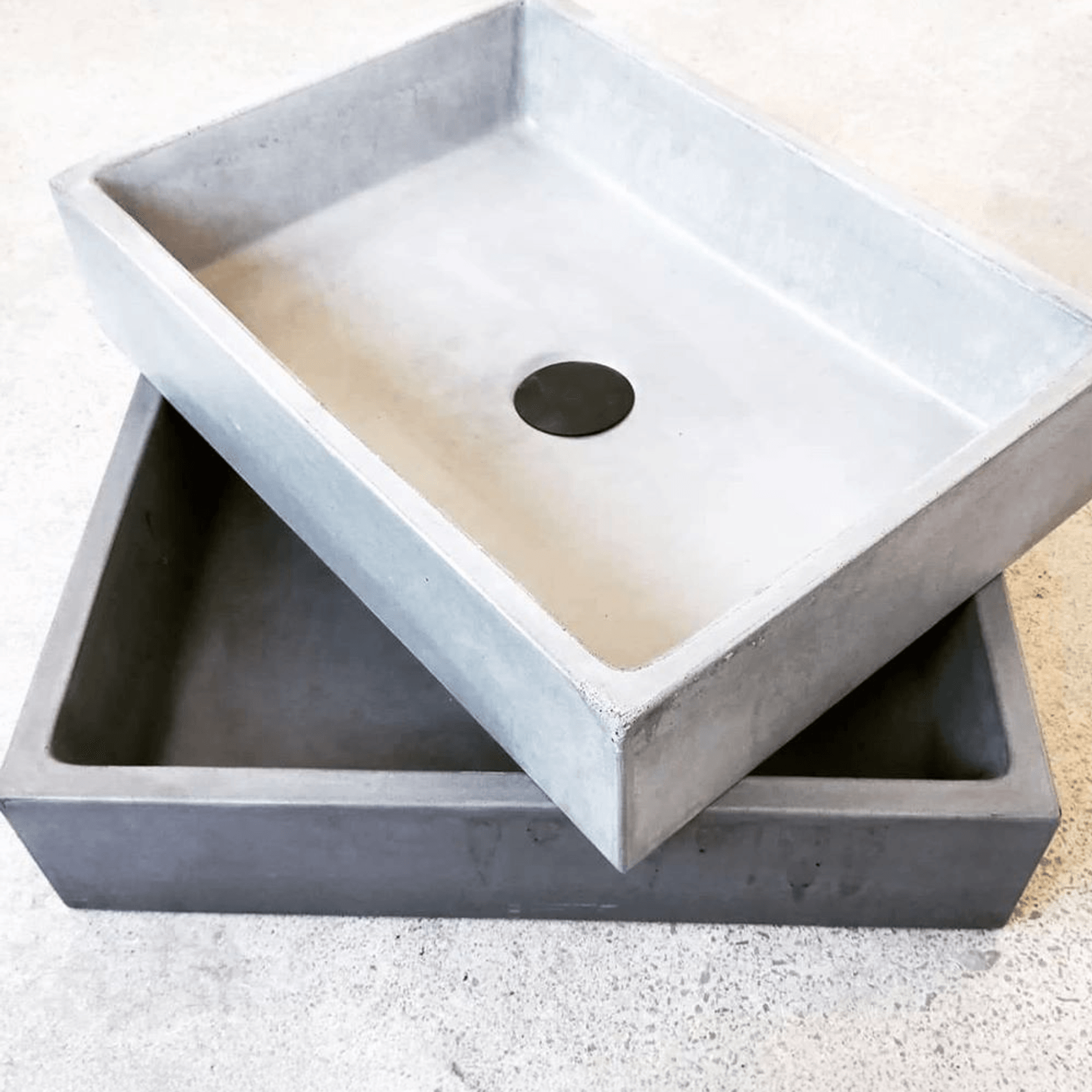 Elementi Bare Concrete Square Vessel Basin gallery detail image